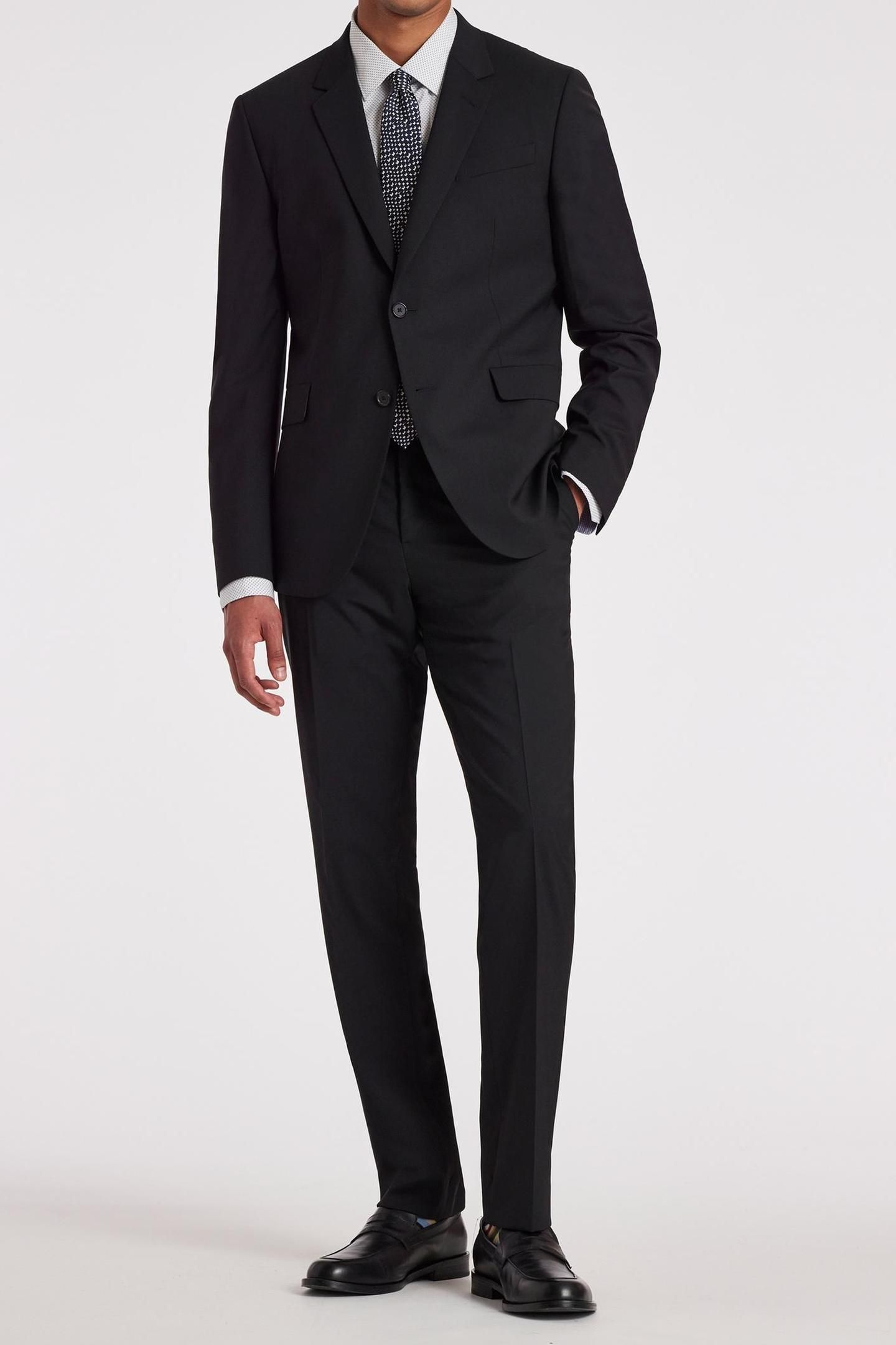 MENS SLIM FIT 2 BUTTON SUIT BLACK 3