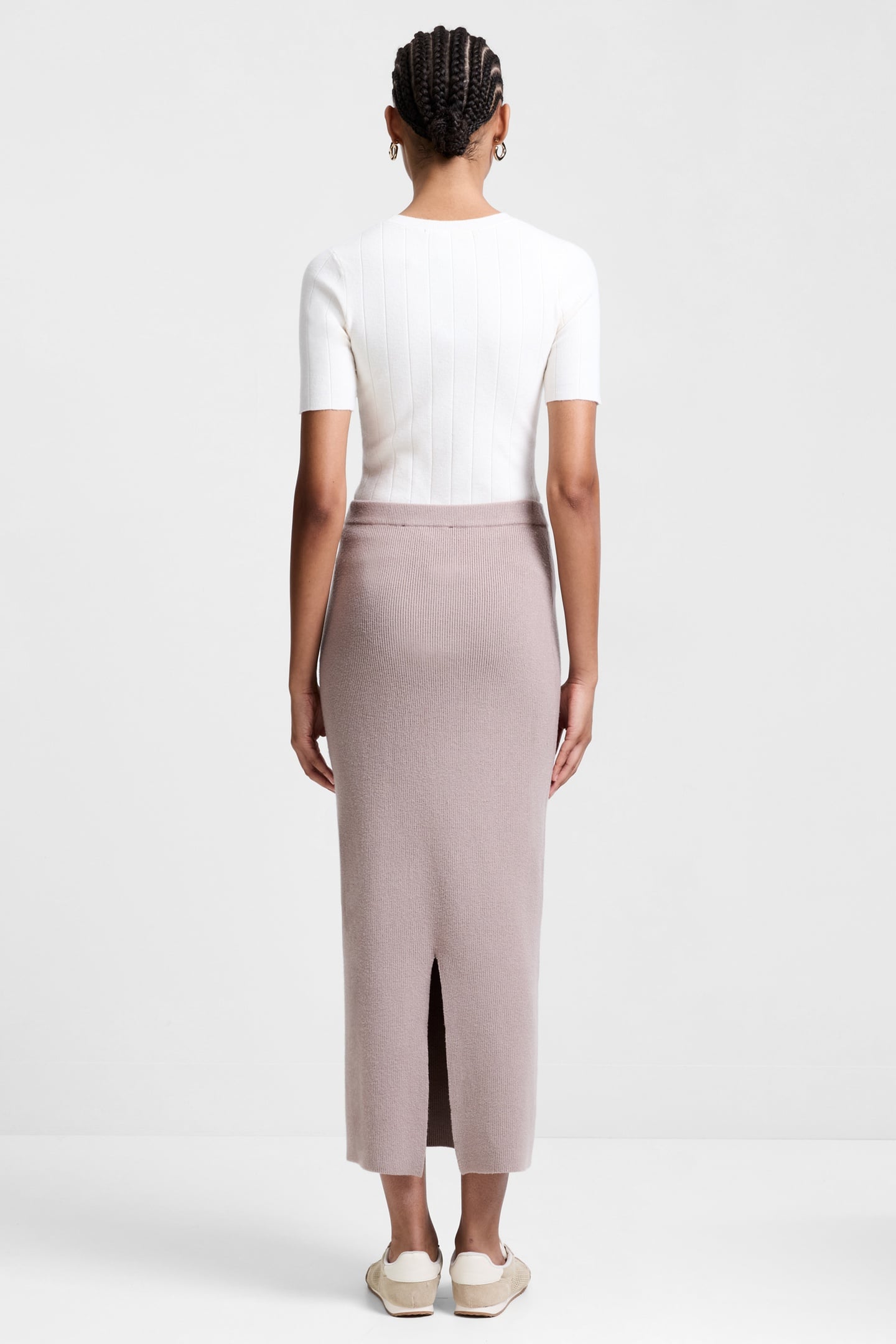 AVA STRAIGHT MIDI SKIRT TAUPE NEUTRAL 3