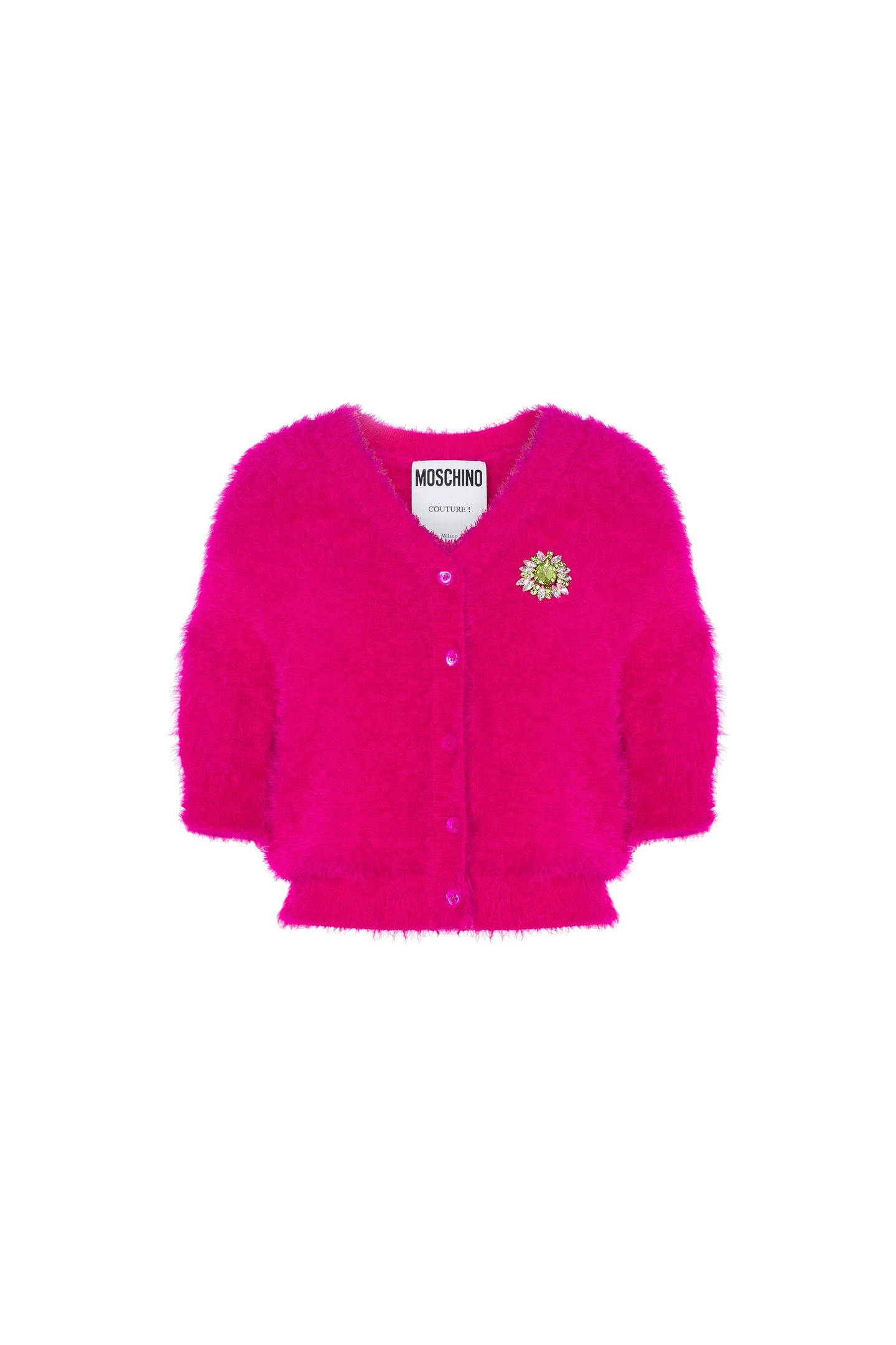 JEWEL FLOWER SOFT FABRIC CARDIGAN PINK 3