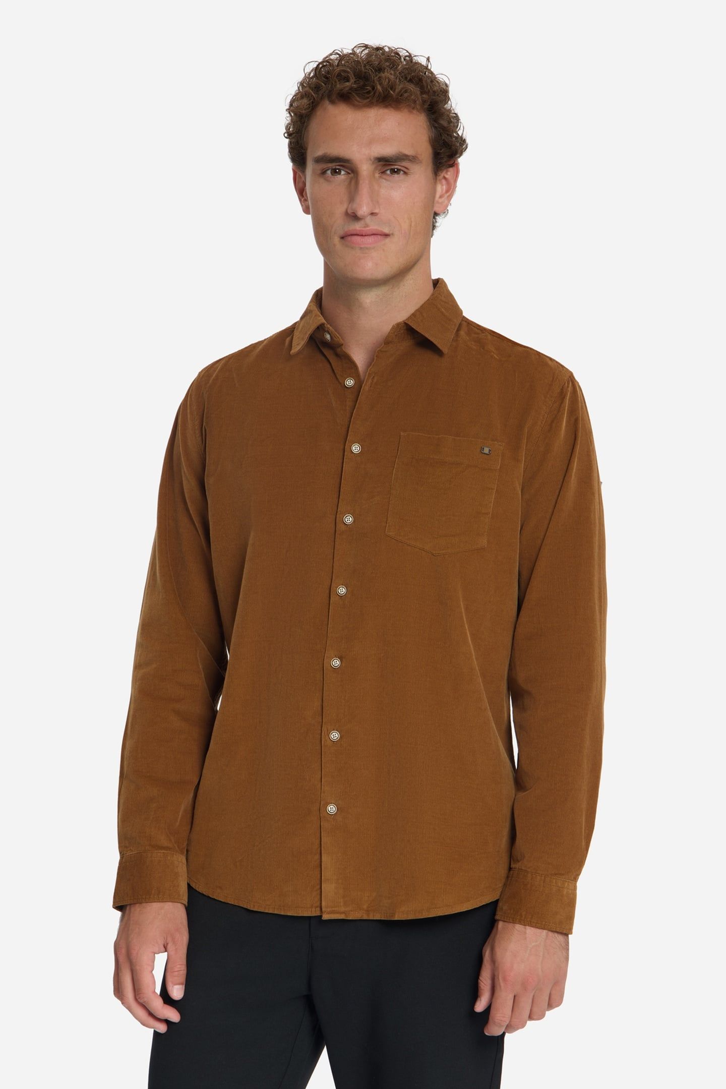 SHIRT BABY CORDUROY CHEST POCKETS CARAMEL 2