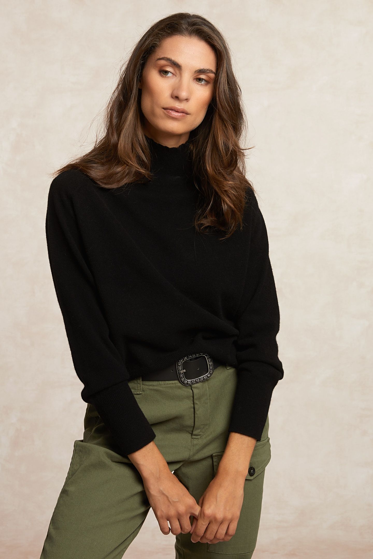 MOCK-NECK JERSEY WO SWT LS BLACK 2