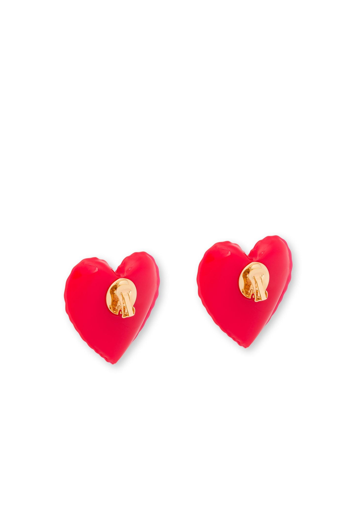 INFLATABLE HEARTS CLIP EARRINGS RED 3