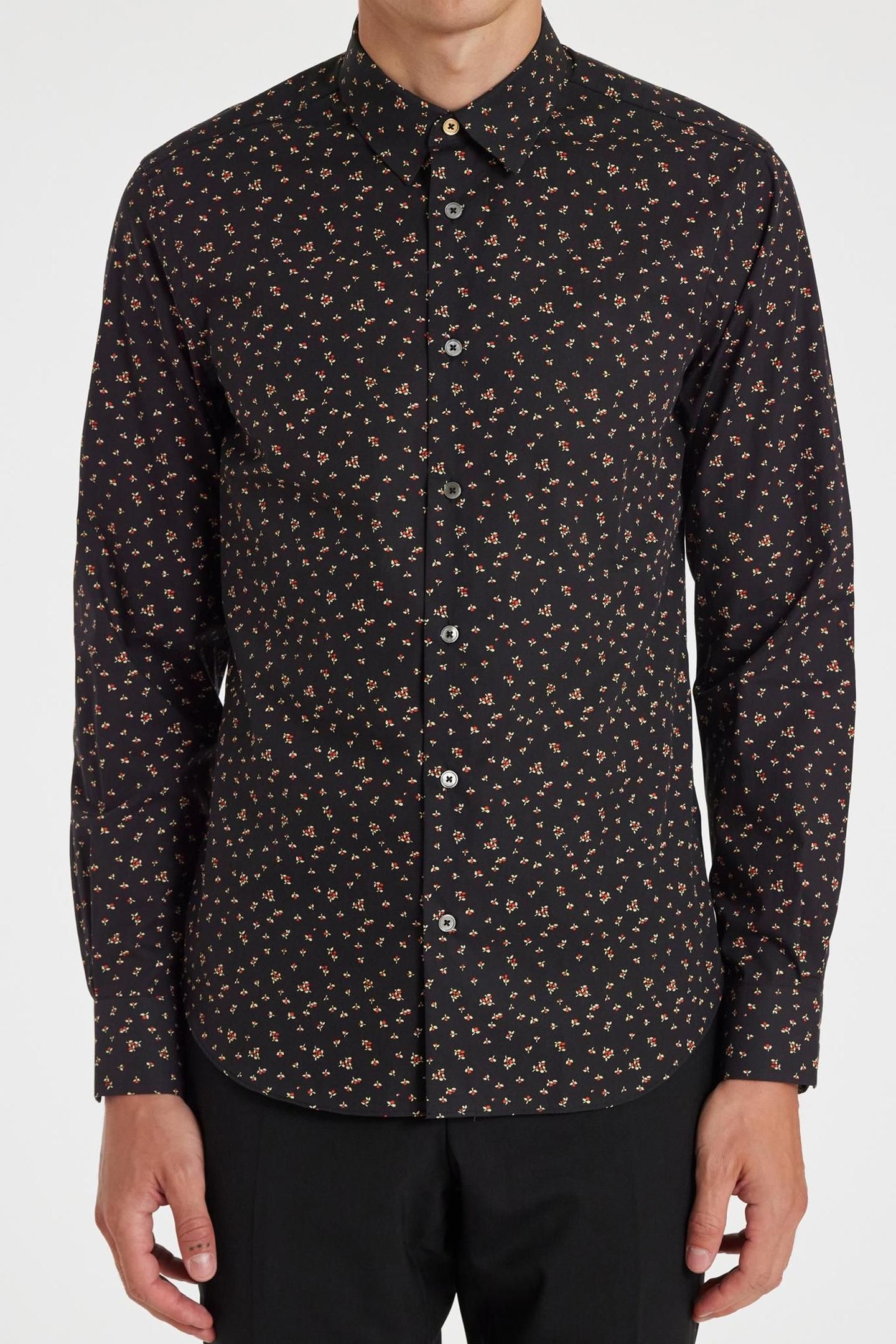 MENS S/C SLIM FIT SHIRT BLACK 1