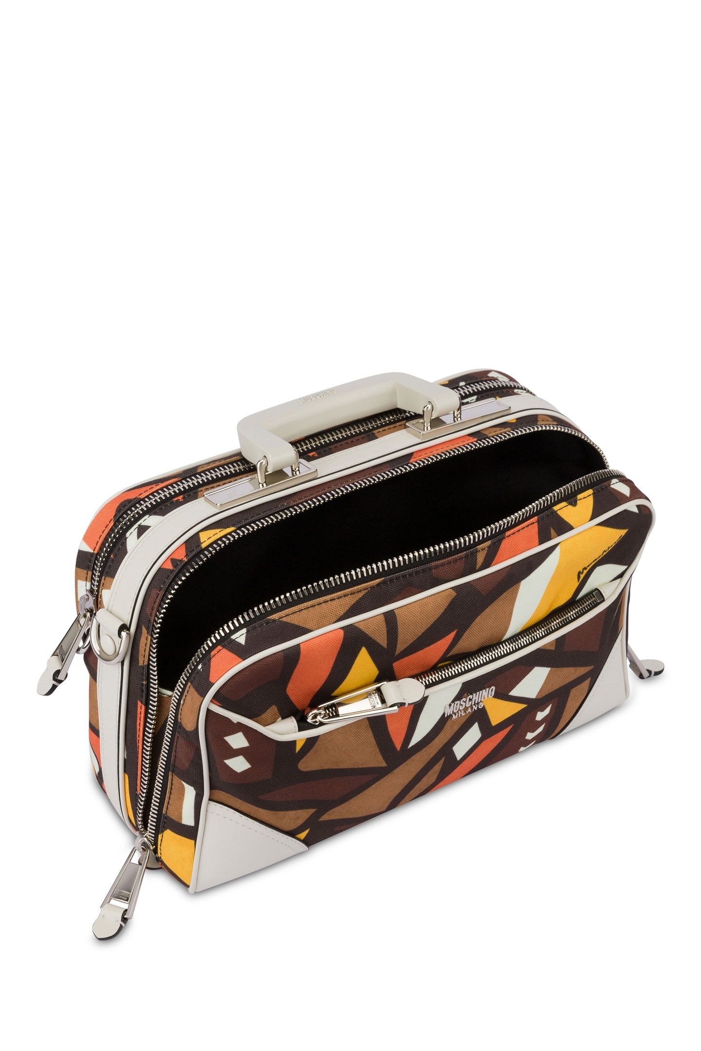 SHOULDER BAG IN WOOD PRINT CANVAS BROWN 3
