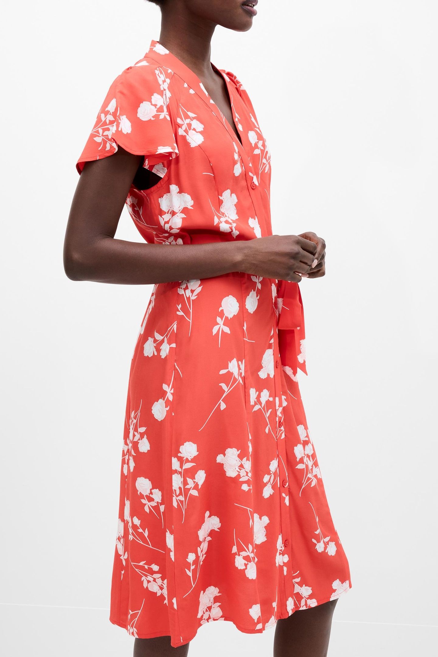 ALESSANDRA V TIE DRESS K CAYENNE RED/WHITE CAYENNE RED/WHITE 3