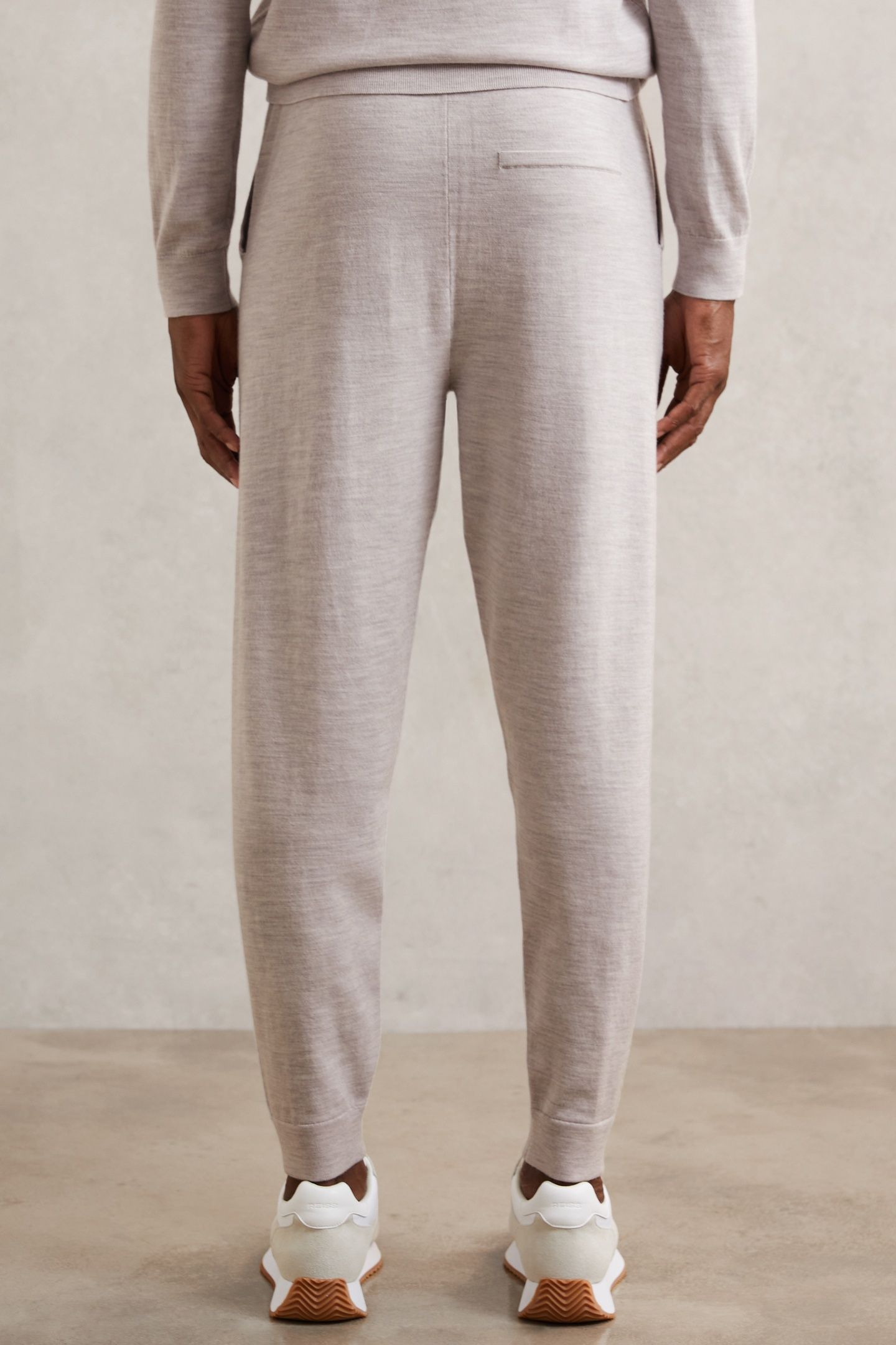 MERINO DRAWSTRING JOGGER WICKER BROWN MELANGE 2