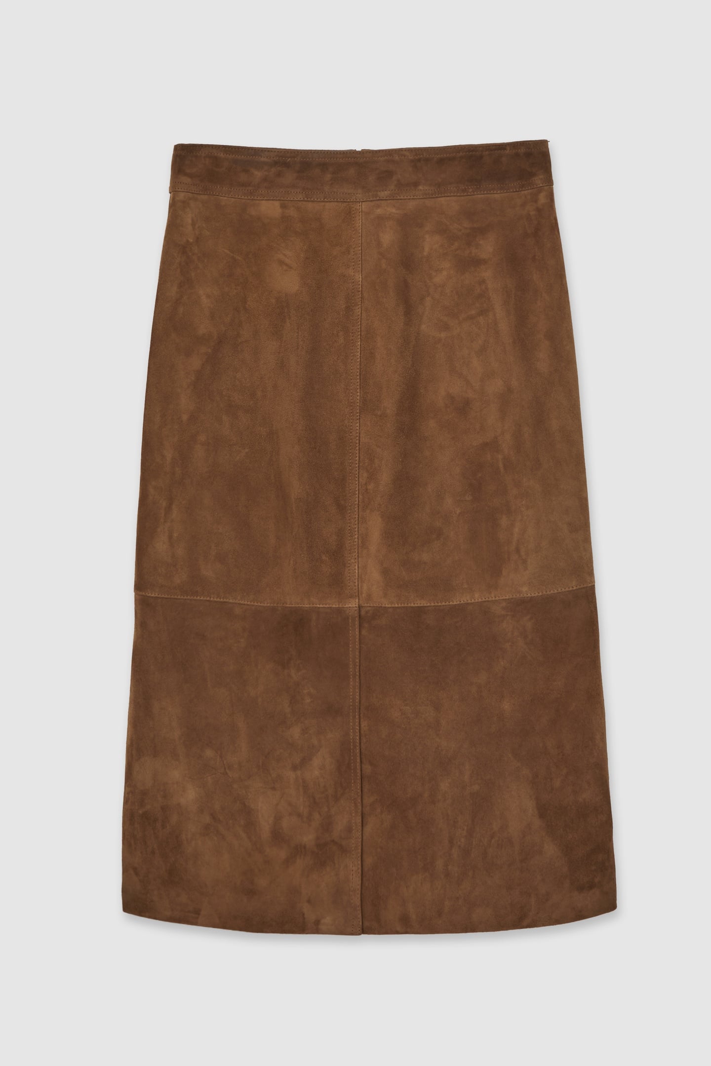 SUEDE MIDI SKIRT TAN BROWN 5