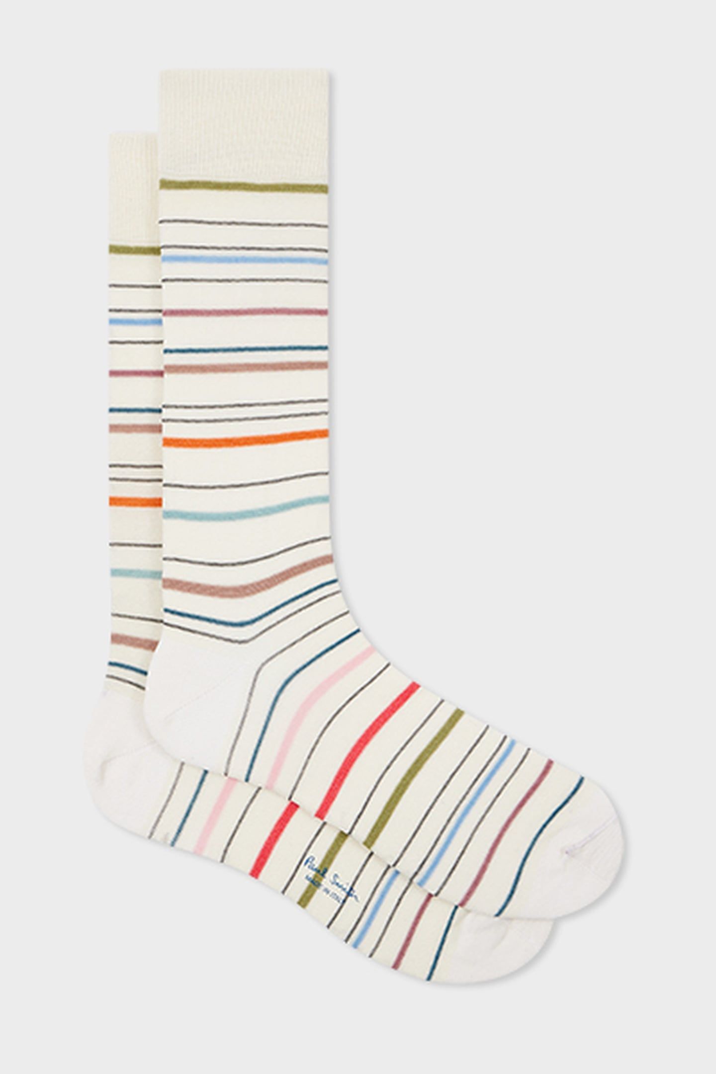 MEN SOCK PENCIL STRIPE OFF WHITE 3