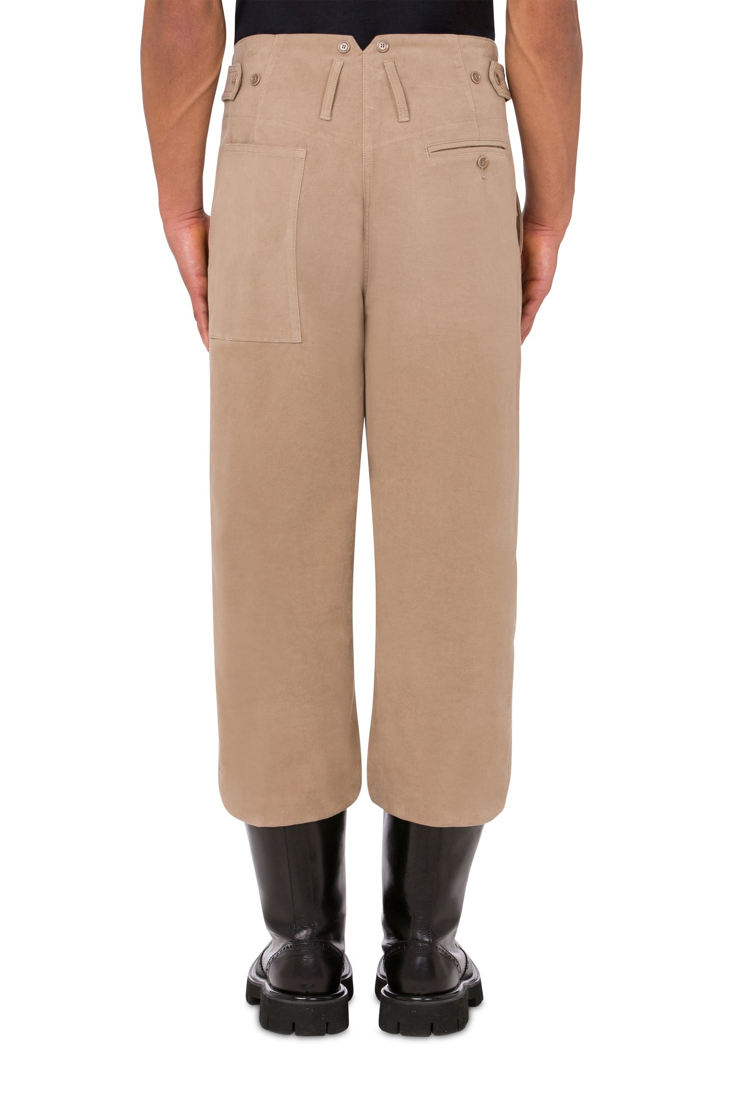 STRETCH COTTON MOLESKIN TROUSERS BROWN 2