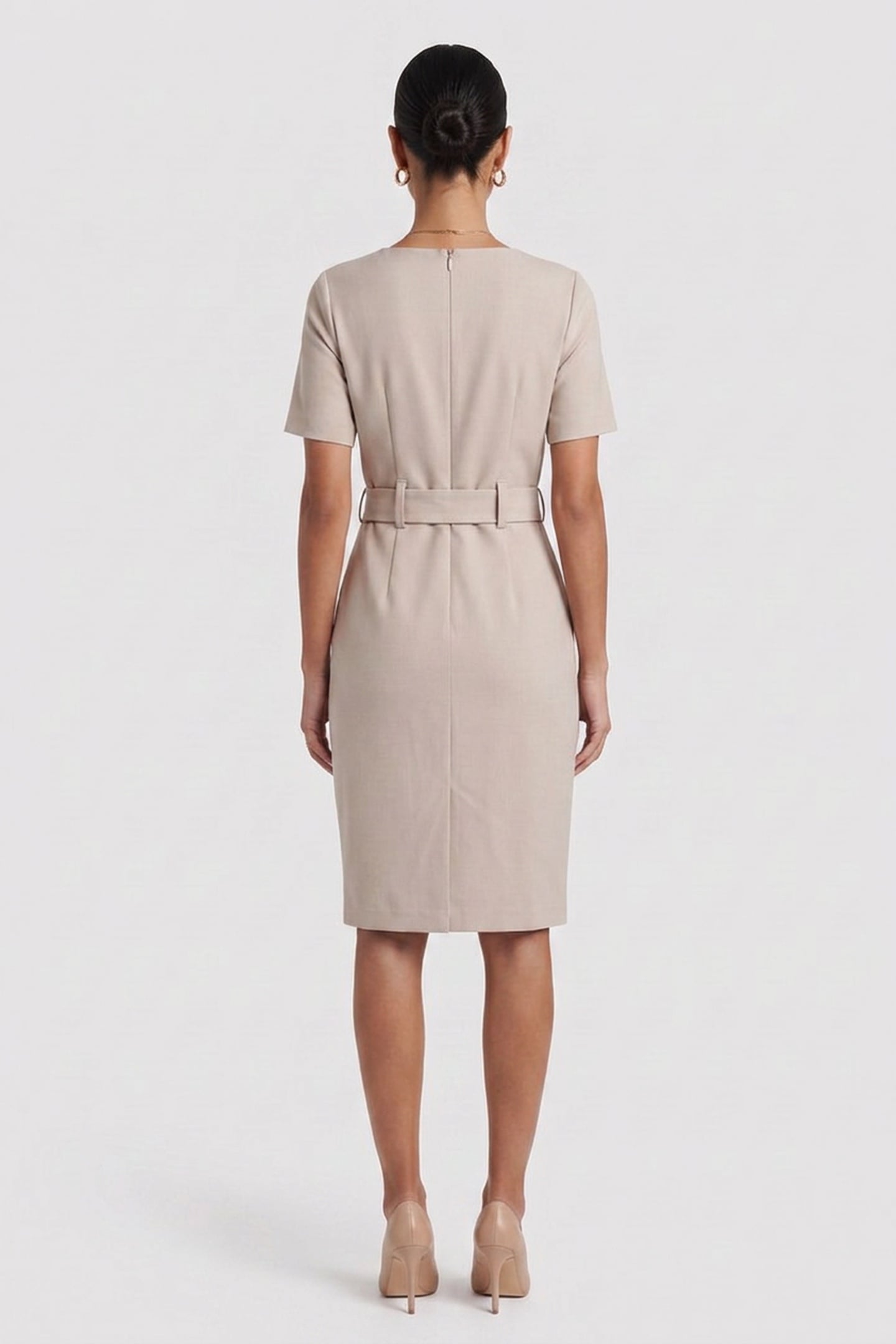 BESSY SLIM SS MIDI D LIGHT BEIGE MULTI. 2