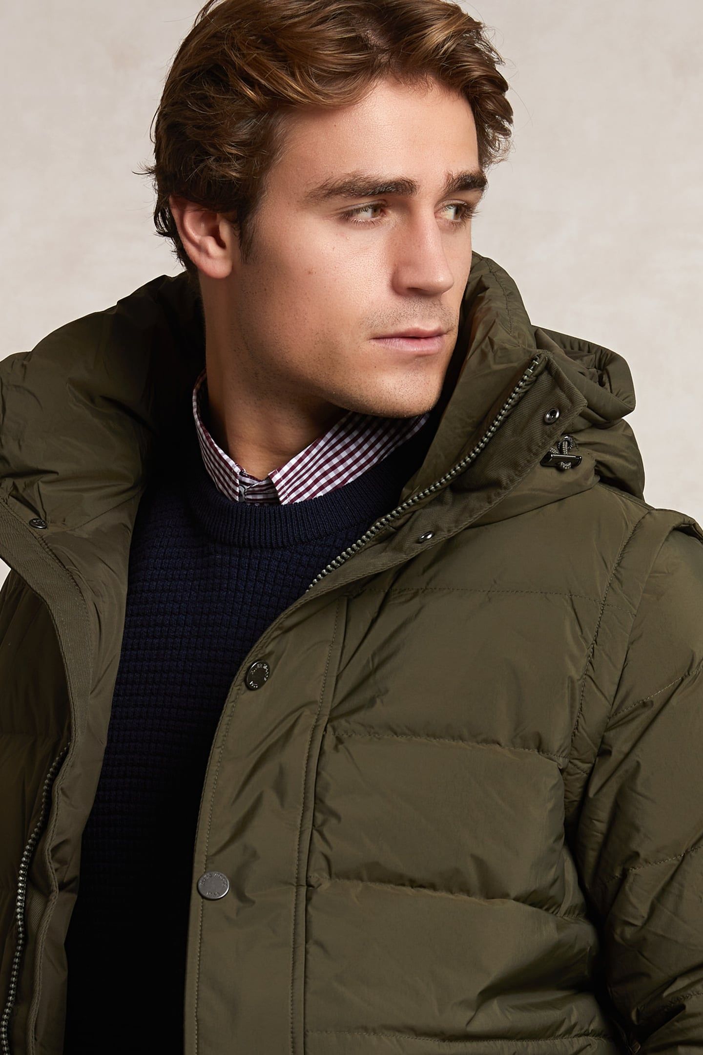 HOODED DOWN JACKET - REMOVABLE SLEEVES OLIVE 7