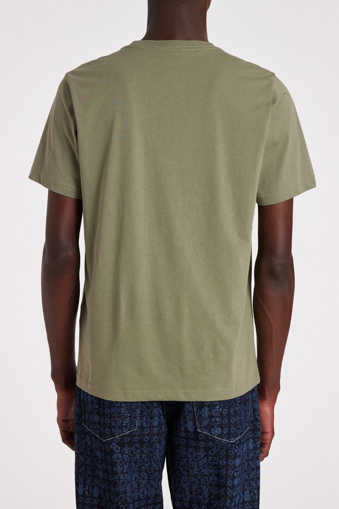 MENS REG FIT SS TSHIRT ZEBRA LT GREYISH GREEN 3
