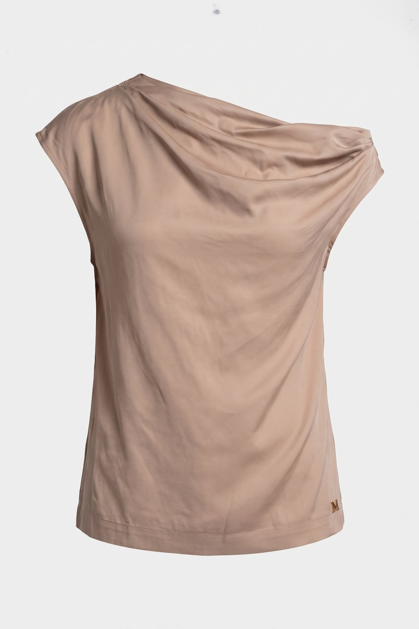 DORIAN DRAPED SS TOP NATURAL ALMOND 4