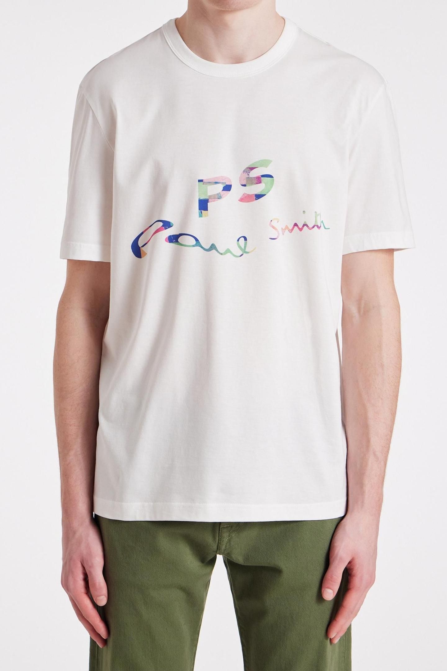 MENS REG FIT SS T SHIRT PS PAUL SMITH WHITE 2