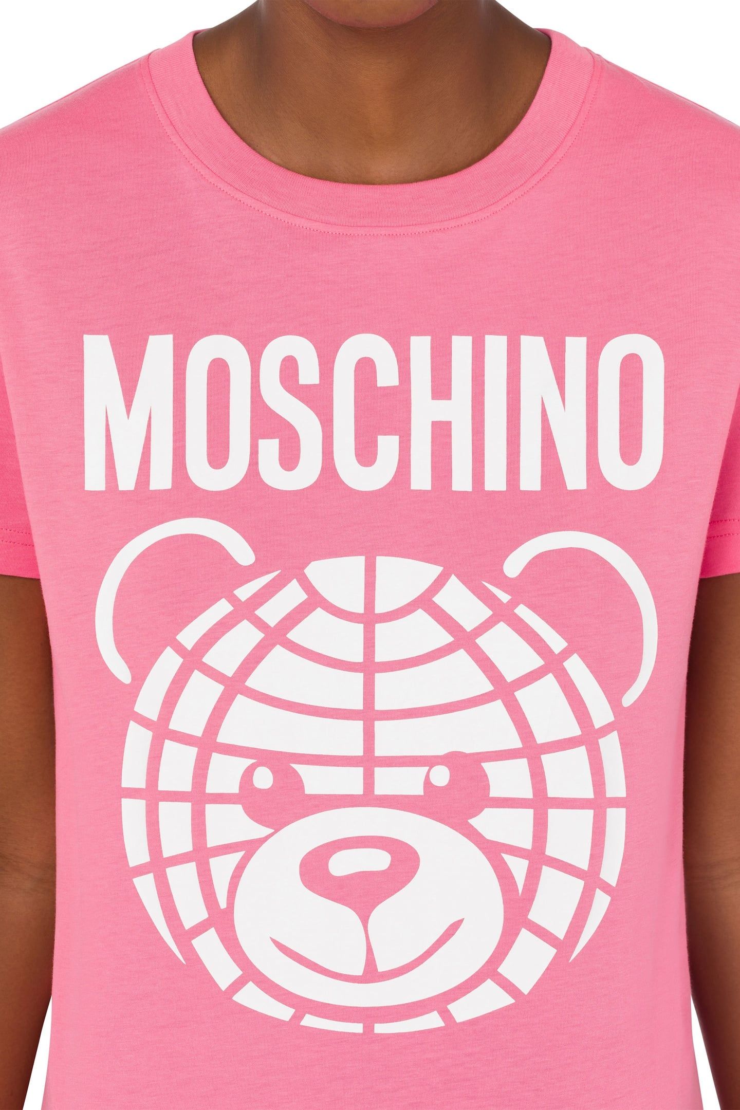 MOSCHINO TEDDY BEAR ORGANIC JERSEY T-SHIRT PINK 4