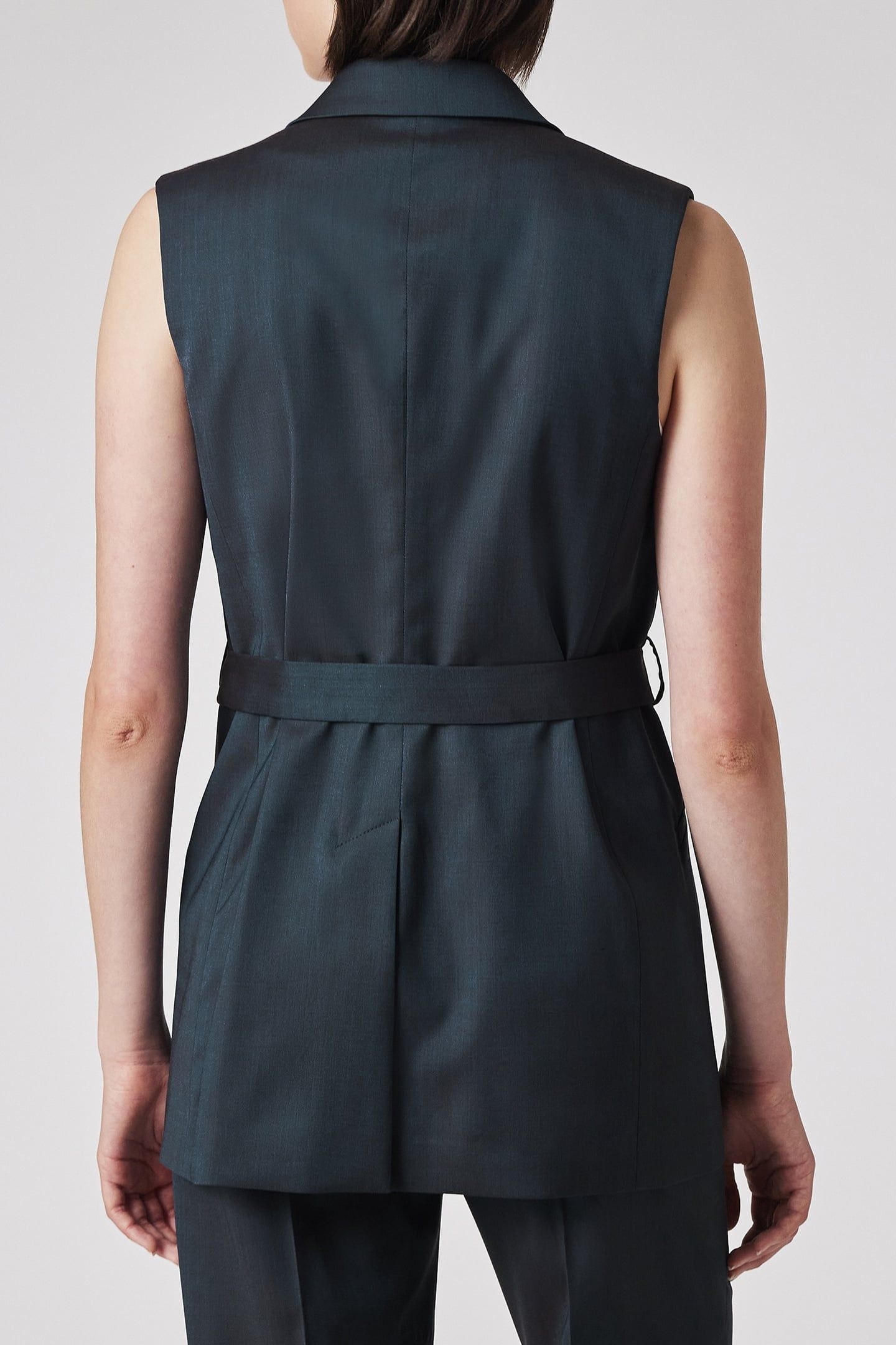 WOMENS SLEEVELESS JACKET INKY BLUE 2