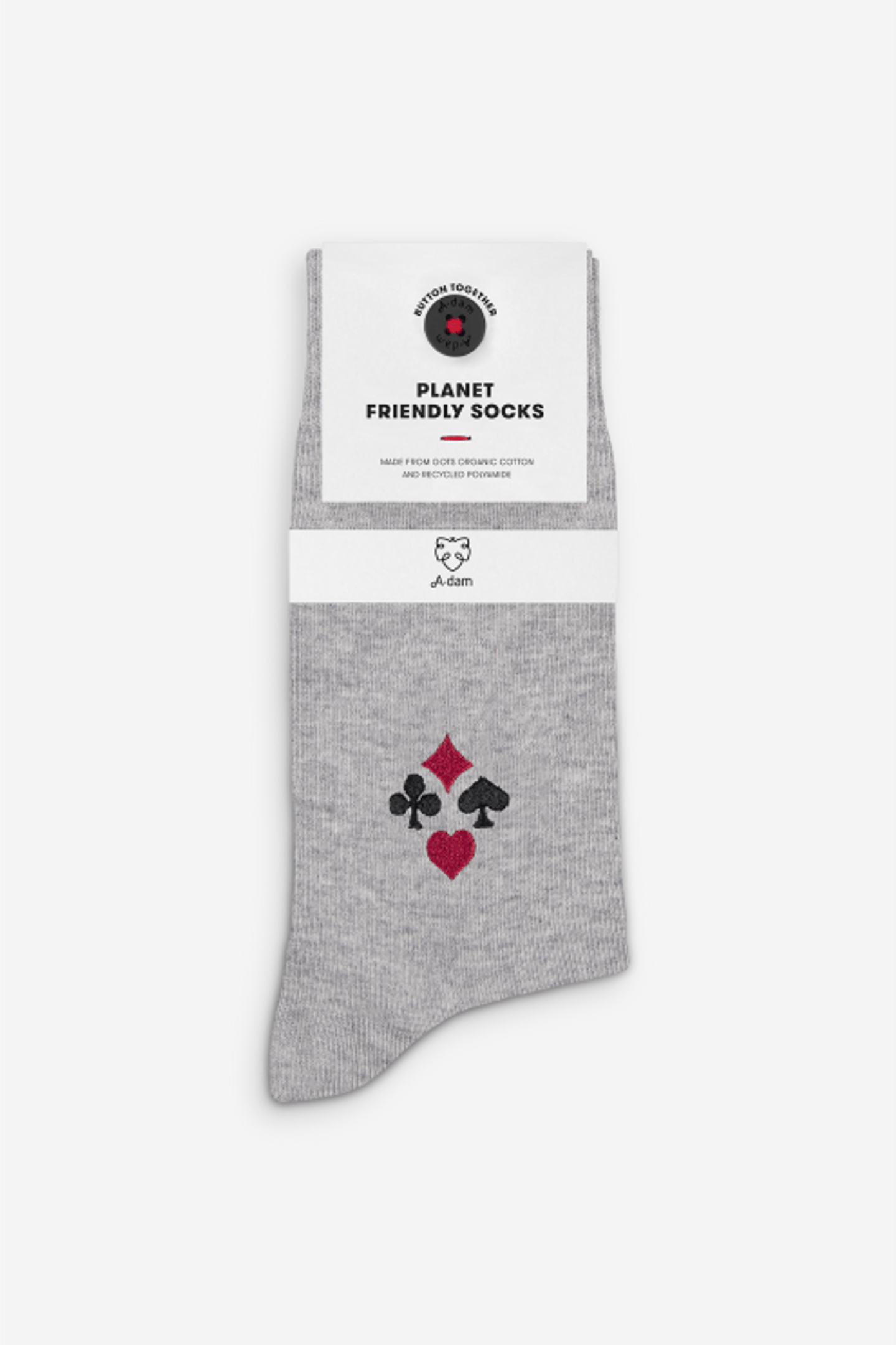 A-DAM 3-PACK CASUAL SOCKS CARD ICONS GREY MELANGE 4
