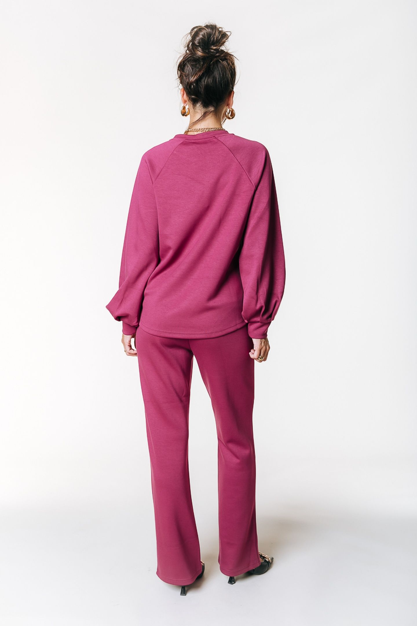 JIBY PINTUCK STRAIGHT PANTS BORDEAUX 2
