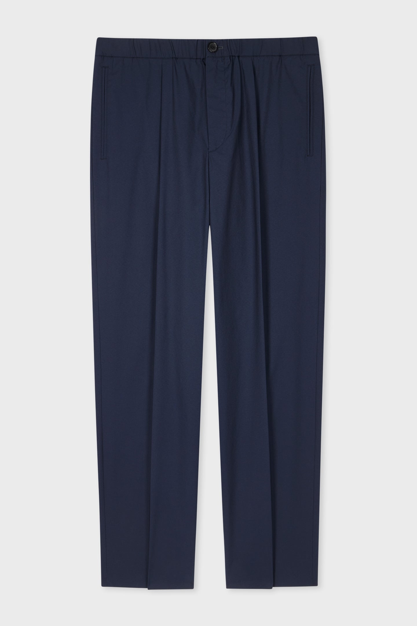 MENS PLEATED ELASTICATED WAIST TROUSER VERY DARK NAVY 1