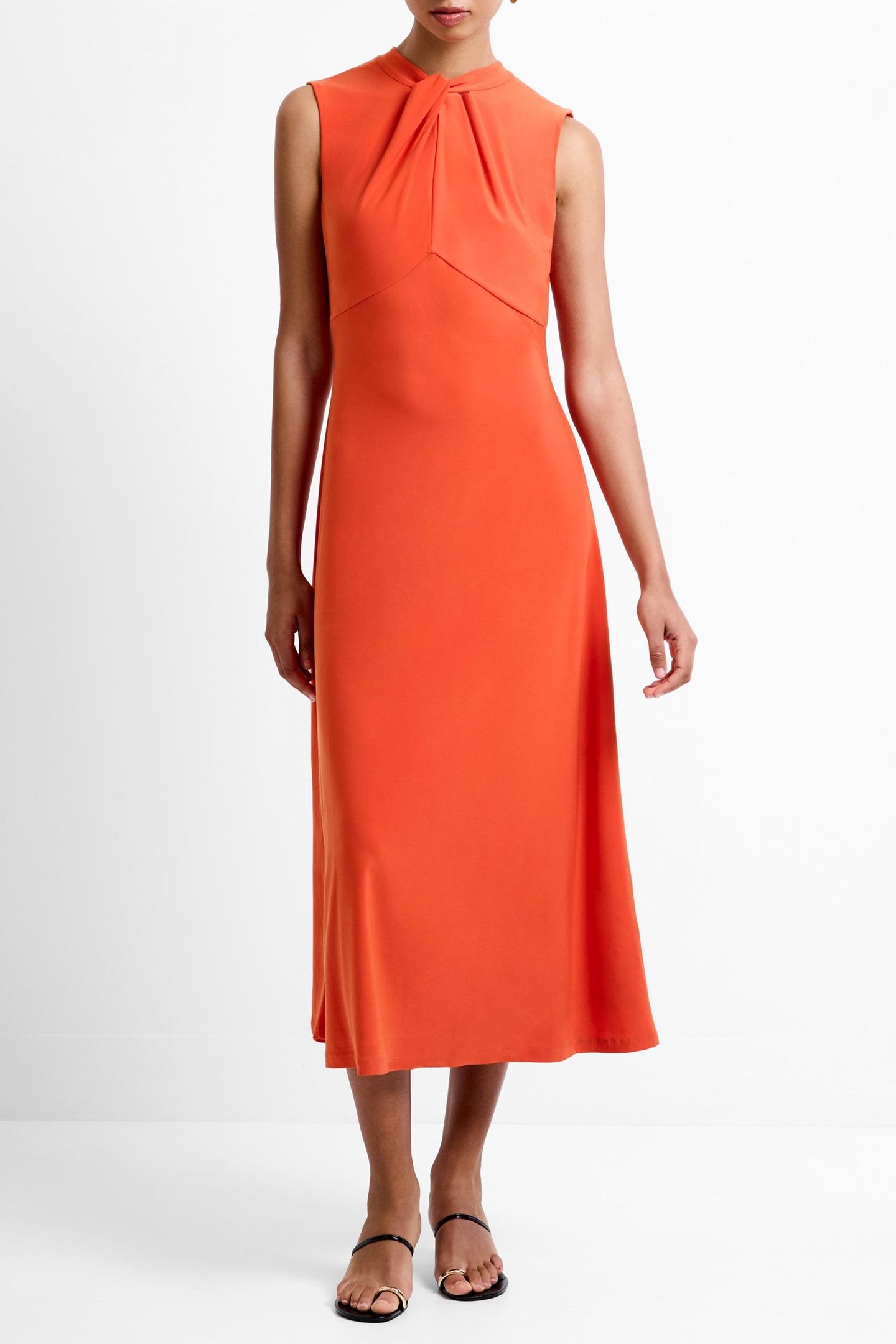 SAMIRA TWIST MIDAXI DRESS FLAME ORANGE 2