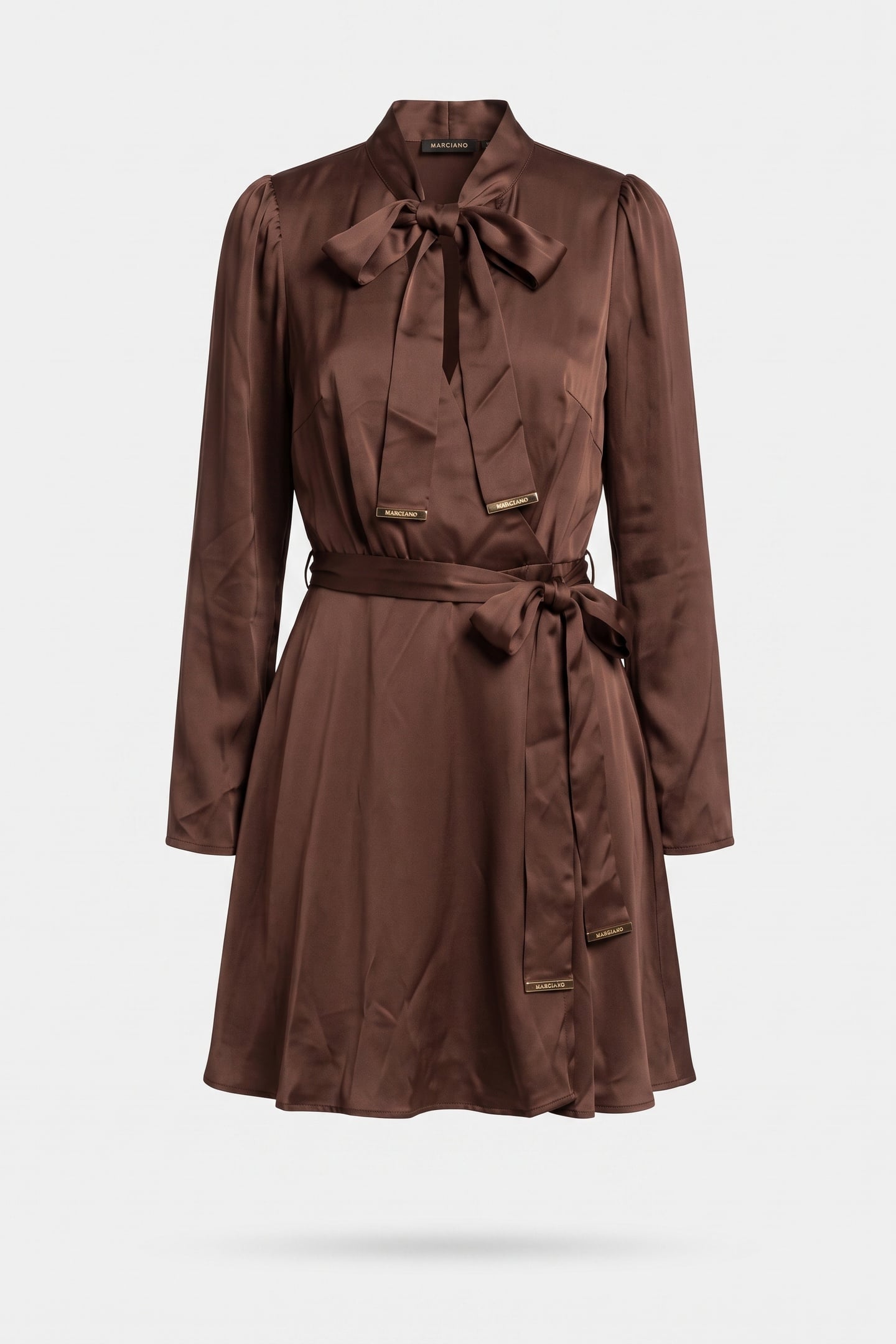 ALANIS WRAP W/TIE LS RICH BROWN 3