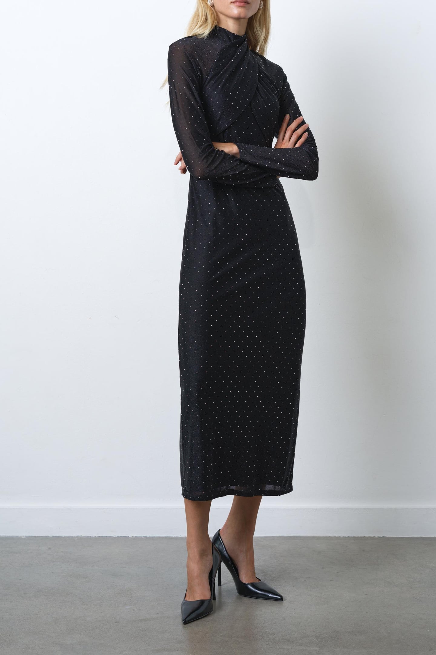 SHOSHANA HOTFIX WRAP OVER JERS BLACK SILVER 2