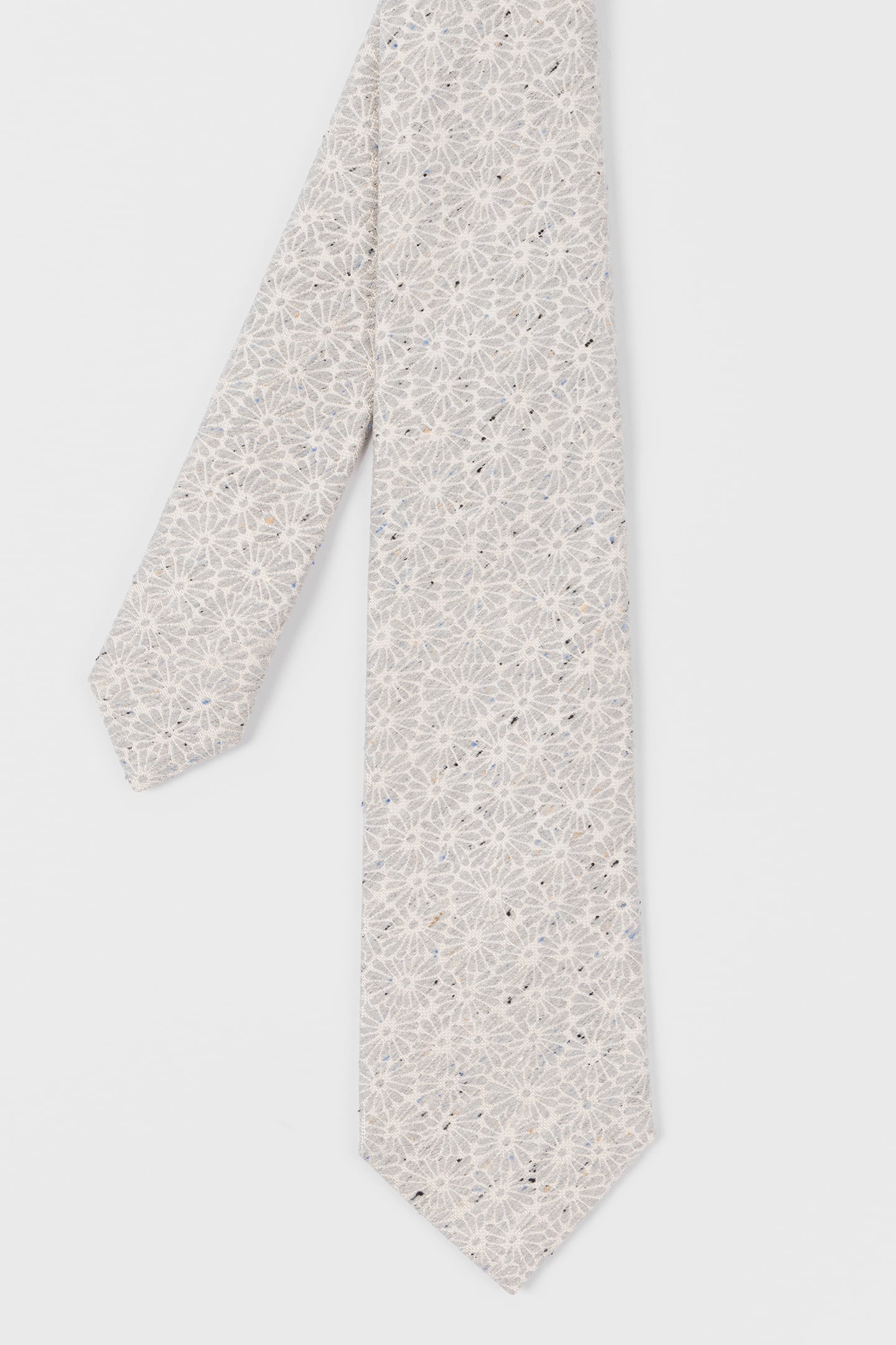 MEN TIE FLORAL FLECK GREY 5