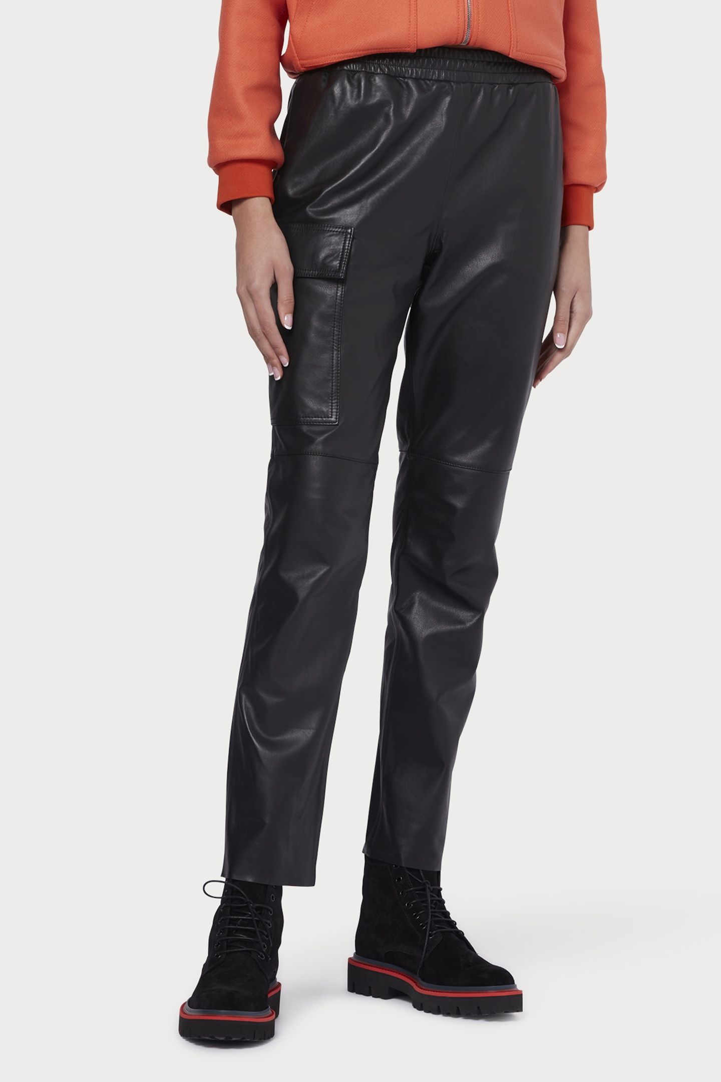 WOMENS TROUSERS LEATHER BLACK 1