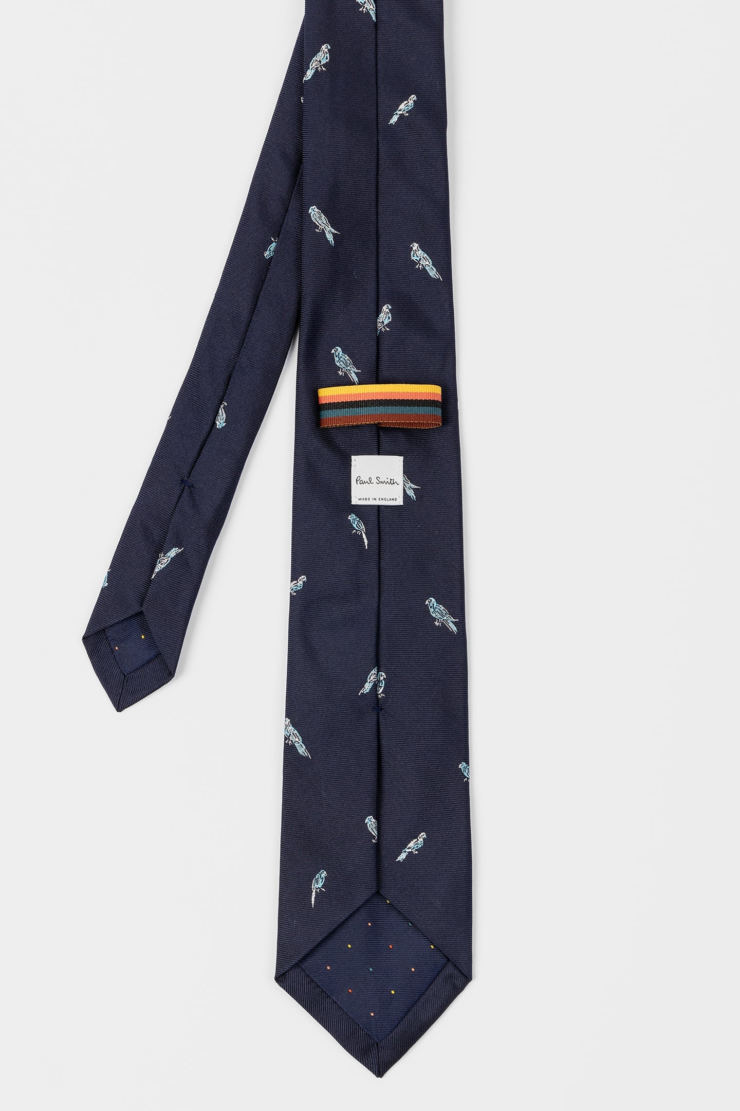 MEN TIE PARROTS VERY DARK NAVY 4