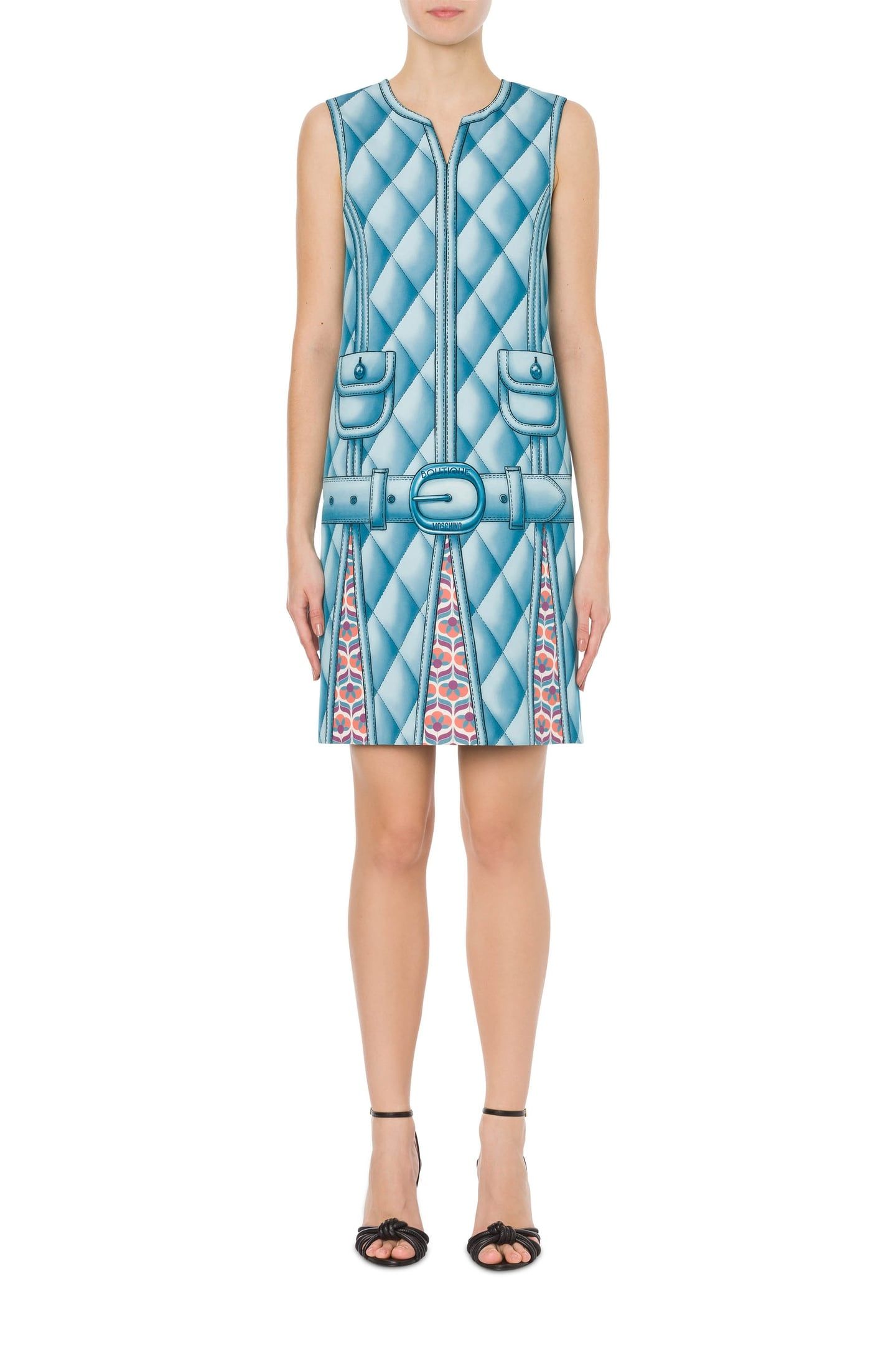 TROMPE L'OEIL PRINT DRESS BLUE 1