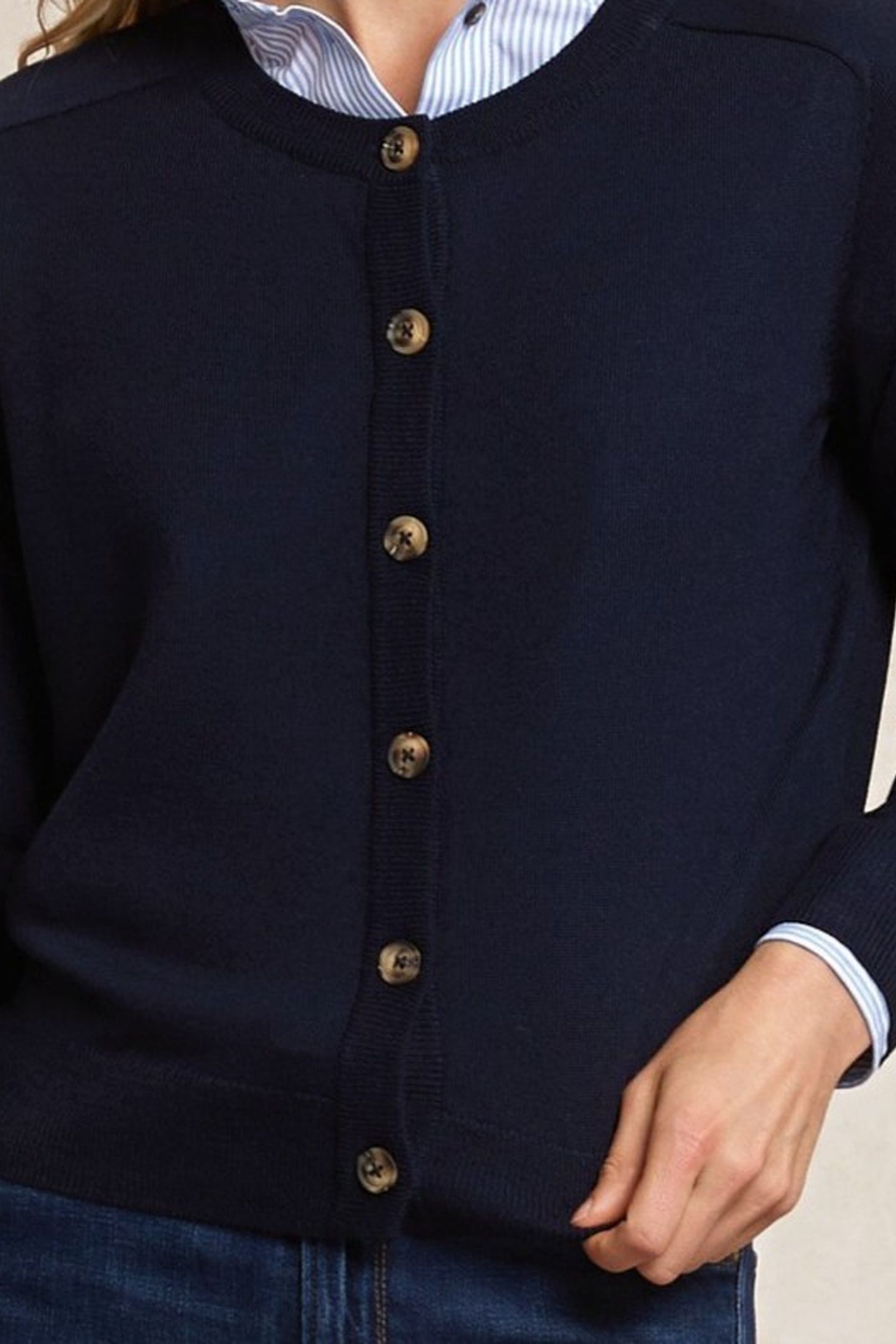 BTN CREW NECK CARDI LS BLUE 2