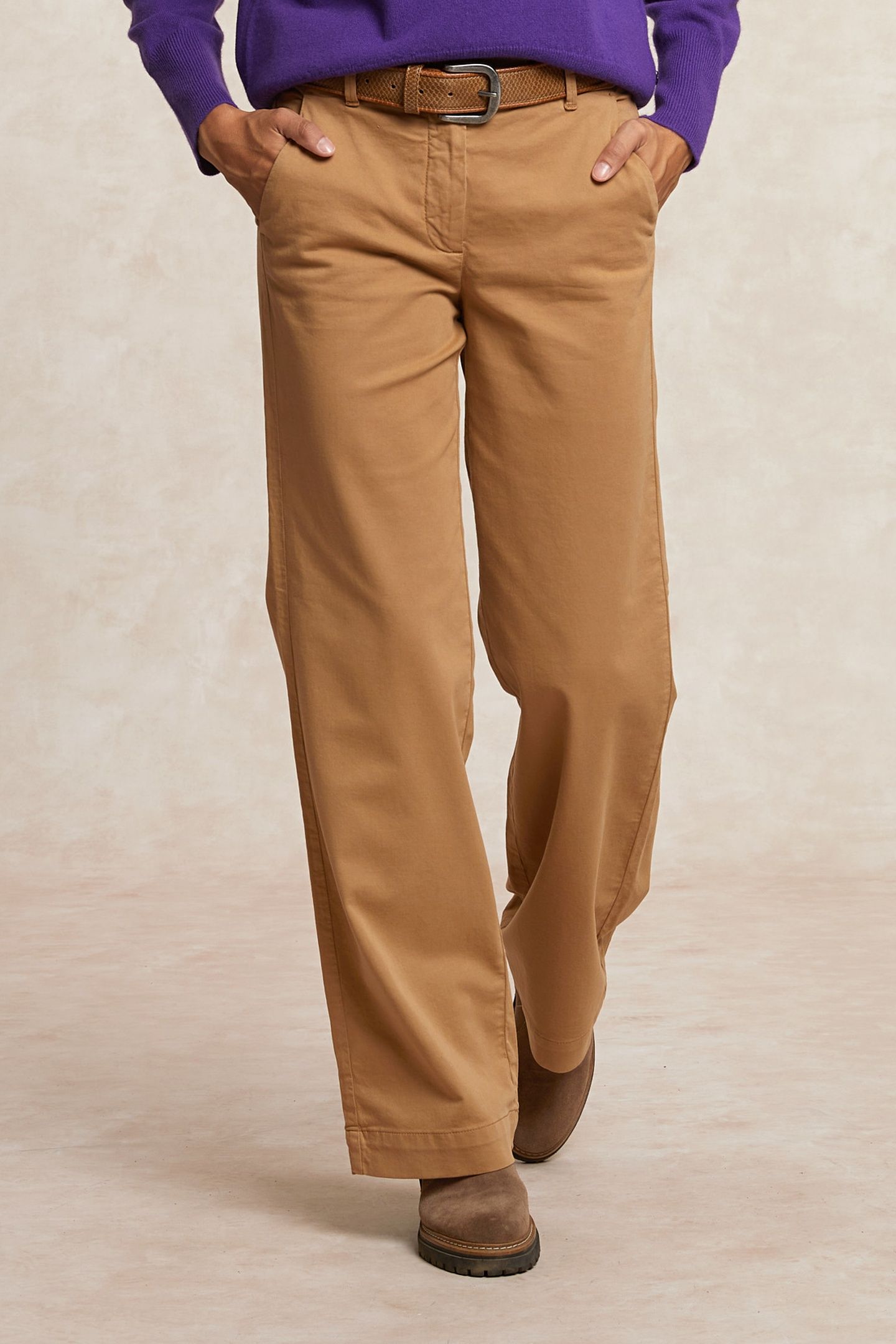 STRAIGHT PANT CROSSED CLOSURE BROWN 1