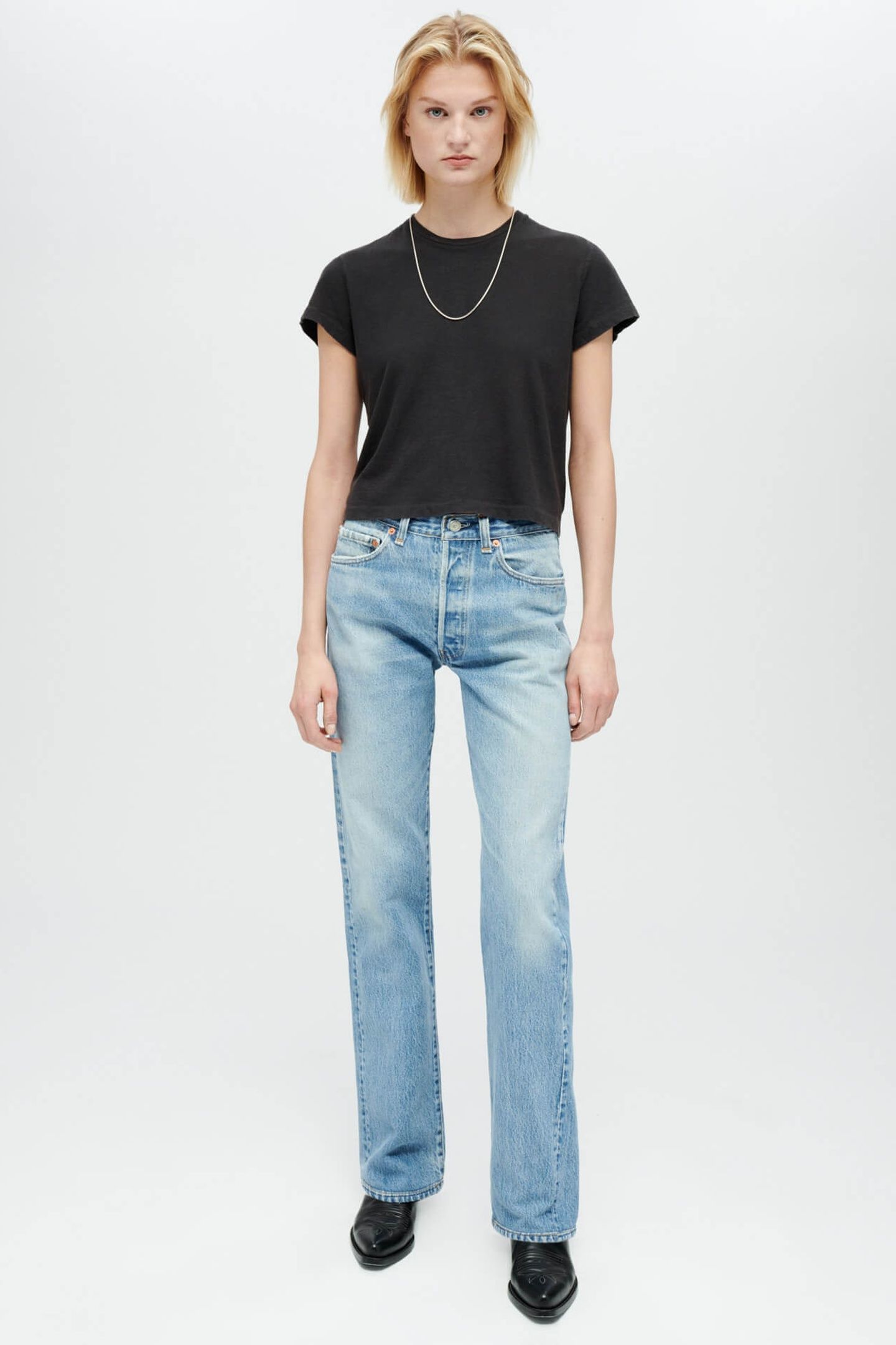 1950S BOXY TEE WASHED BLACK 2