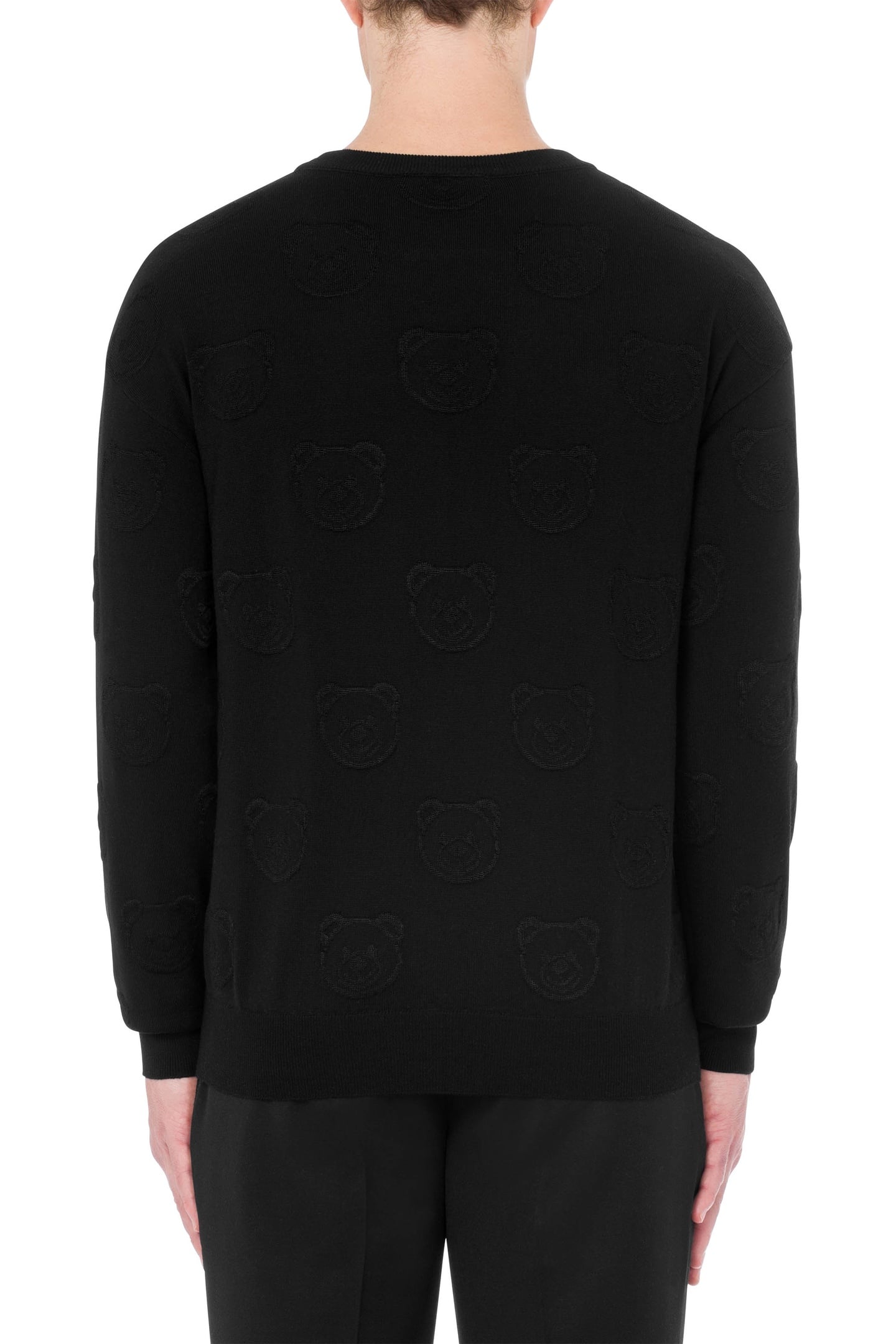 ALLOVER TEDDY BEAR WOOL PULLOVER BLACK 2