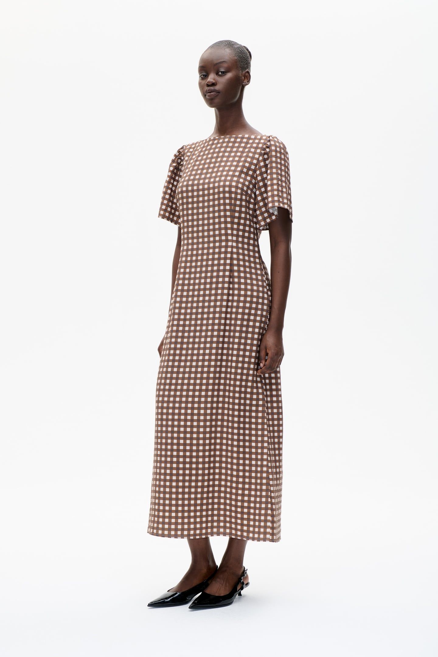 ADALENE DRESS HOT FUDGE CHECK 1