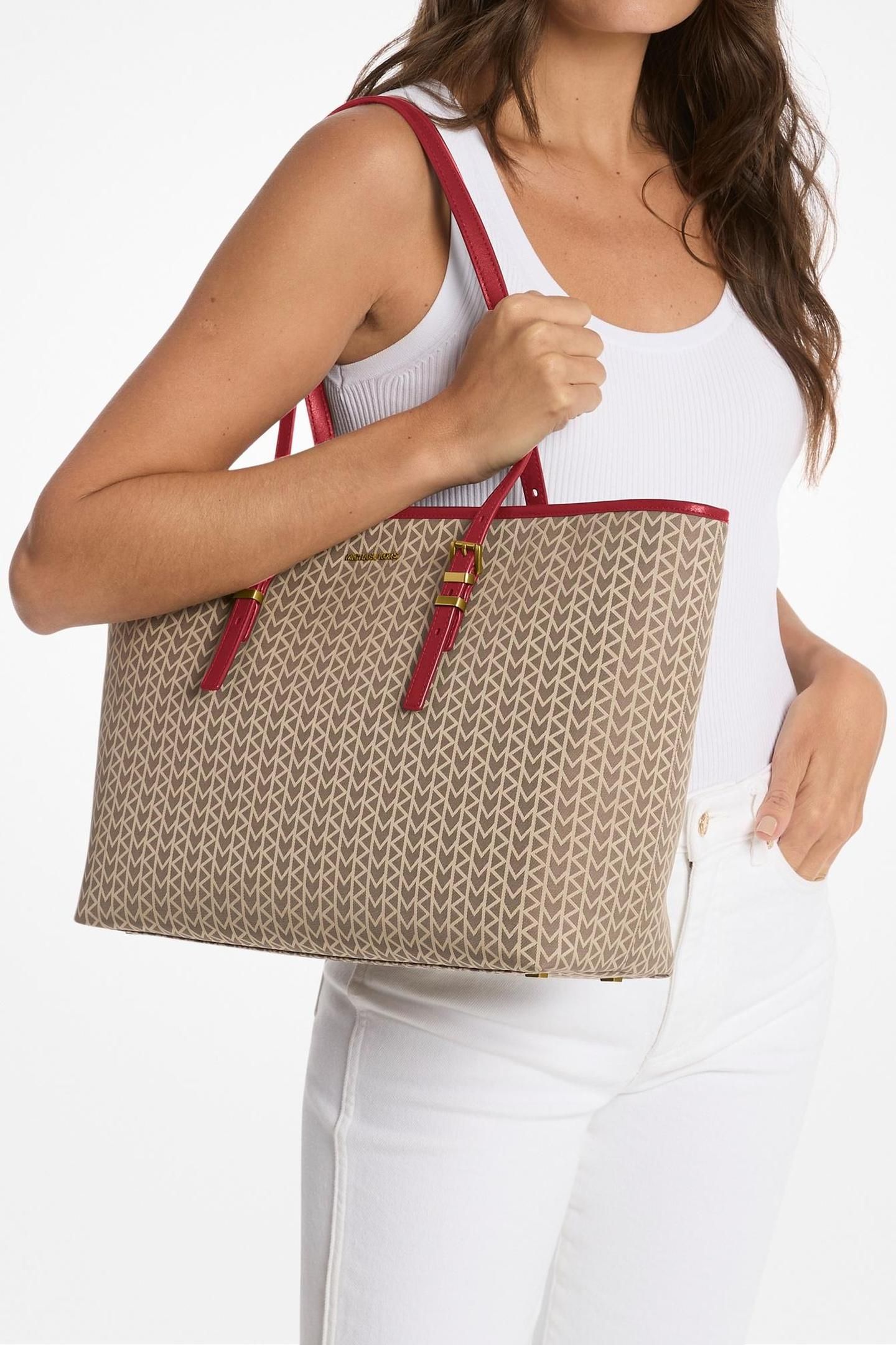 LARGE TOP ZIP TOTE CRIMSN MULTII 2