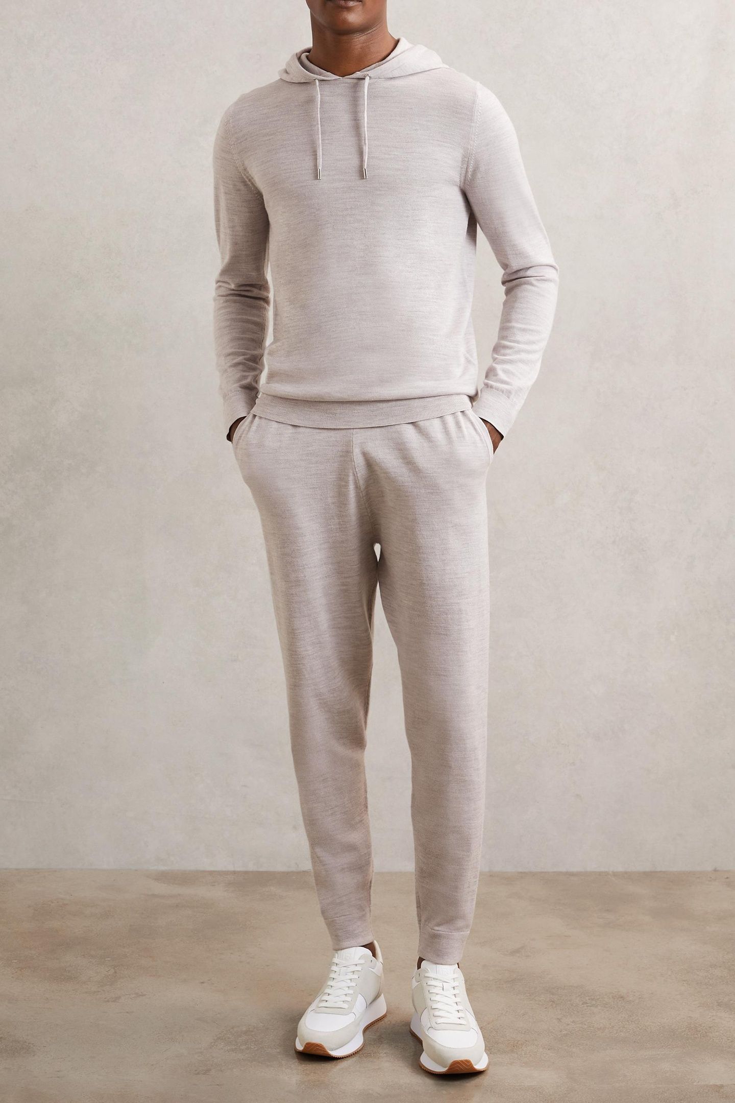 MERINO DRAWSTRING JOGGER WICKER BROWN MELANGE 3