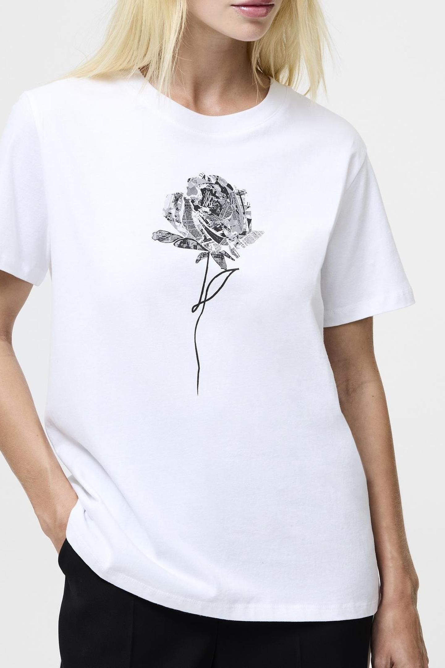 ROSE GRAPHIC S/S TEE WHITE/BLACK WHITE/BLACK 2