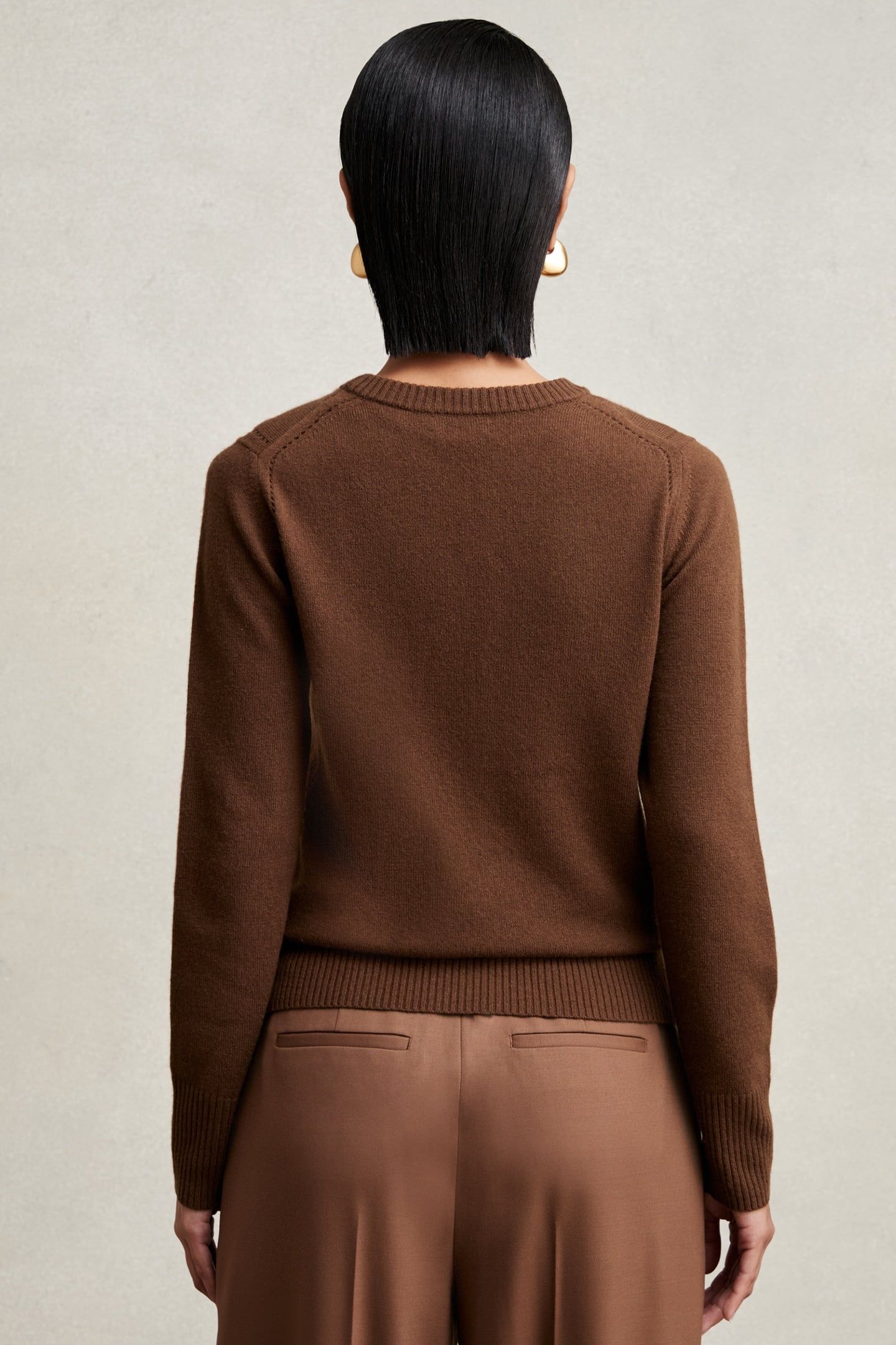 CREW NECK JUMPER TOFFEE BROWN 2
