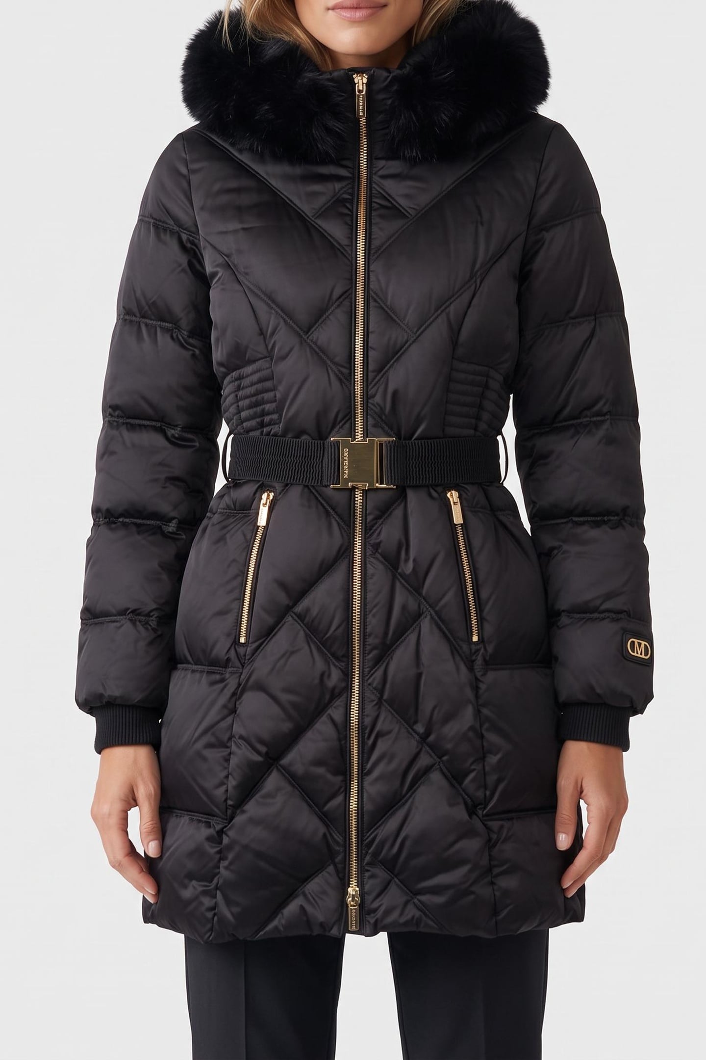 ELLY DOWN MIDI JACKE JET BLACK A996 1