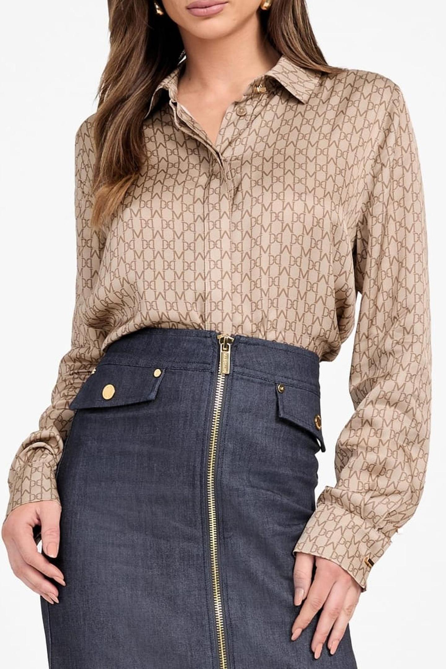 NEW MELISSA SHIRT MONOGRAM COMBO VELVE 8
