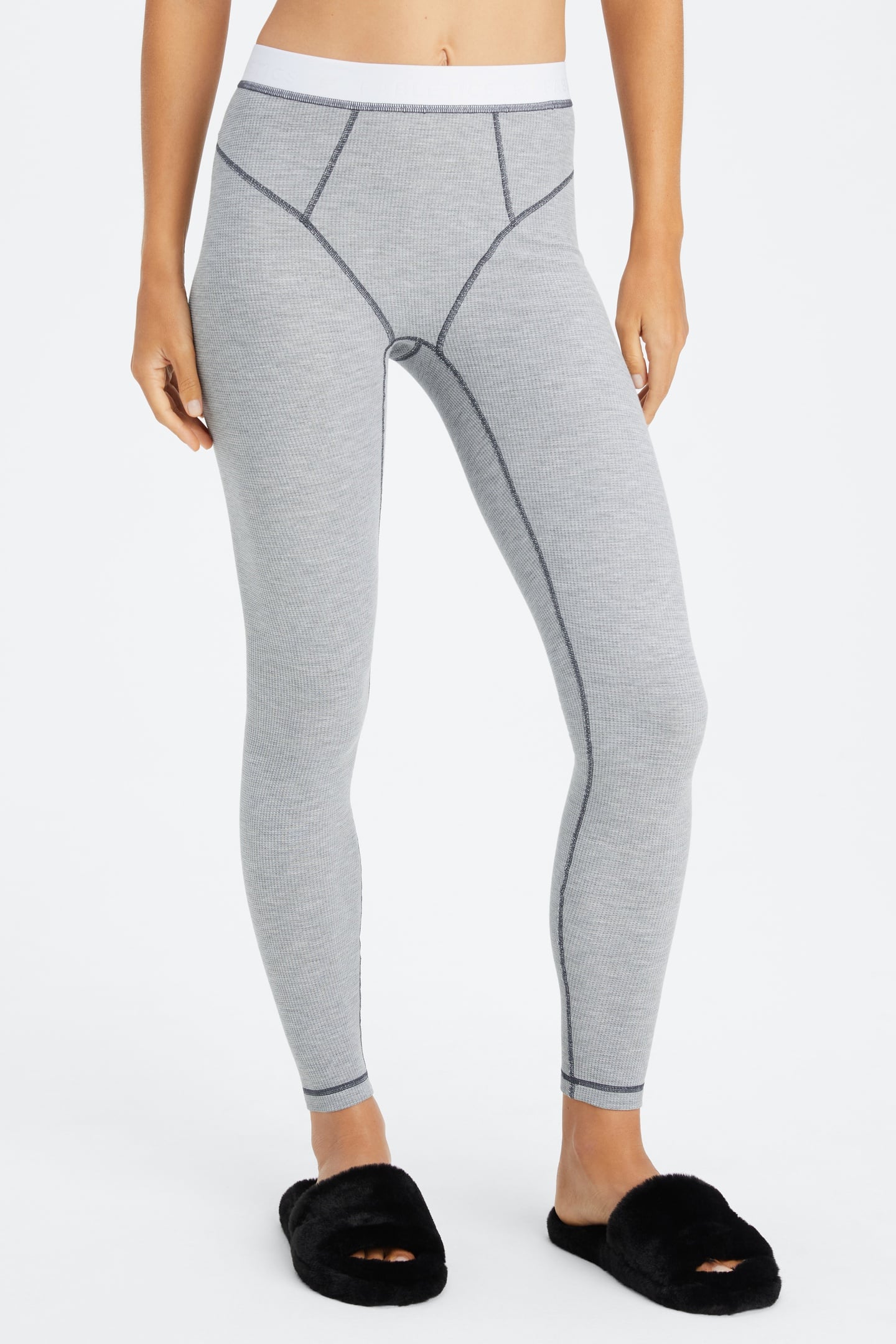 FABLETICS WAFFLE LEGGING CLASSIC GREY HEATHER/WHITE 1