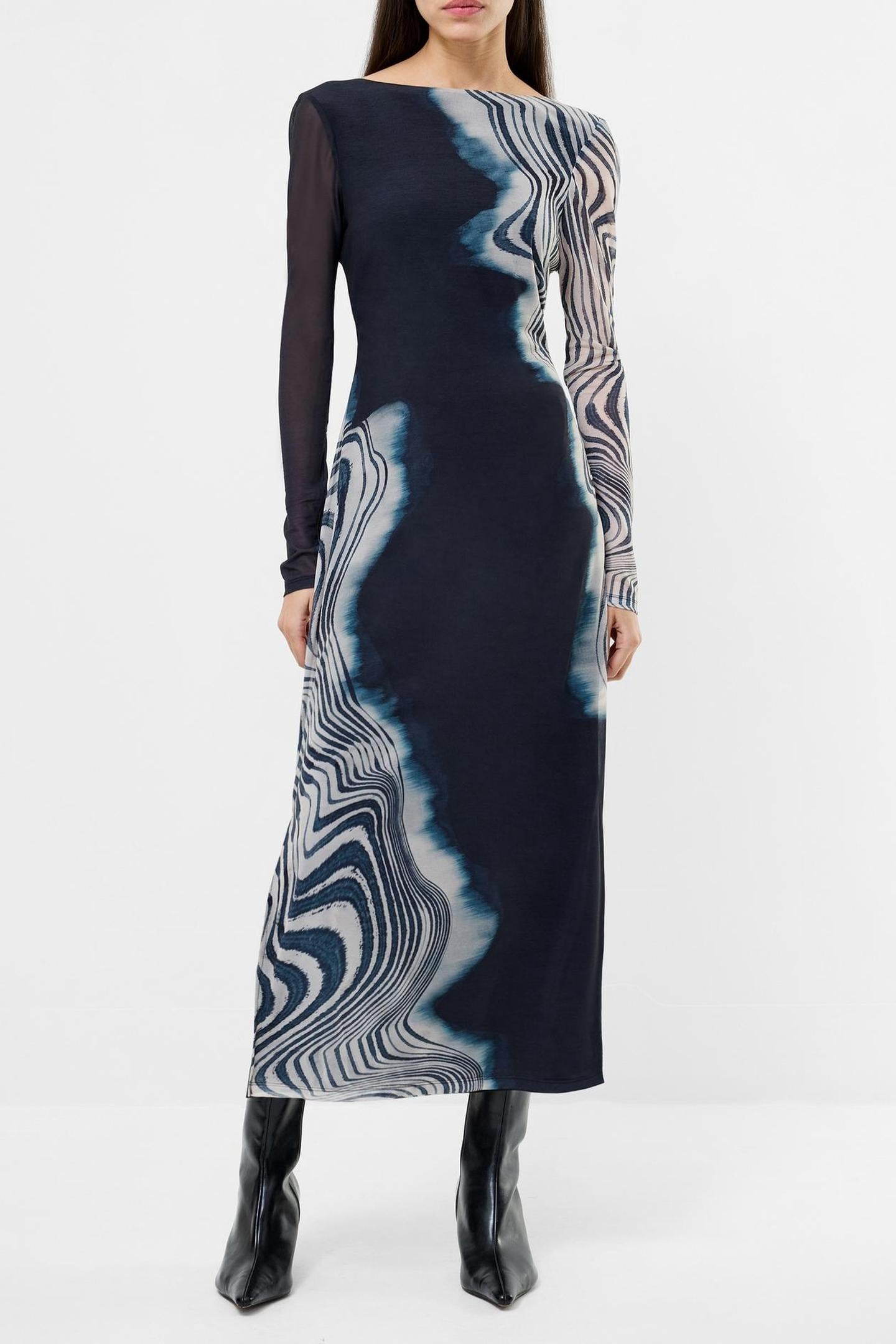 CELESTE SHURI MESH MIDI DRESS PETROL PETROL 2