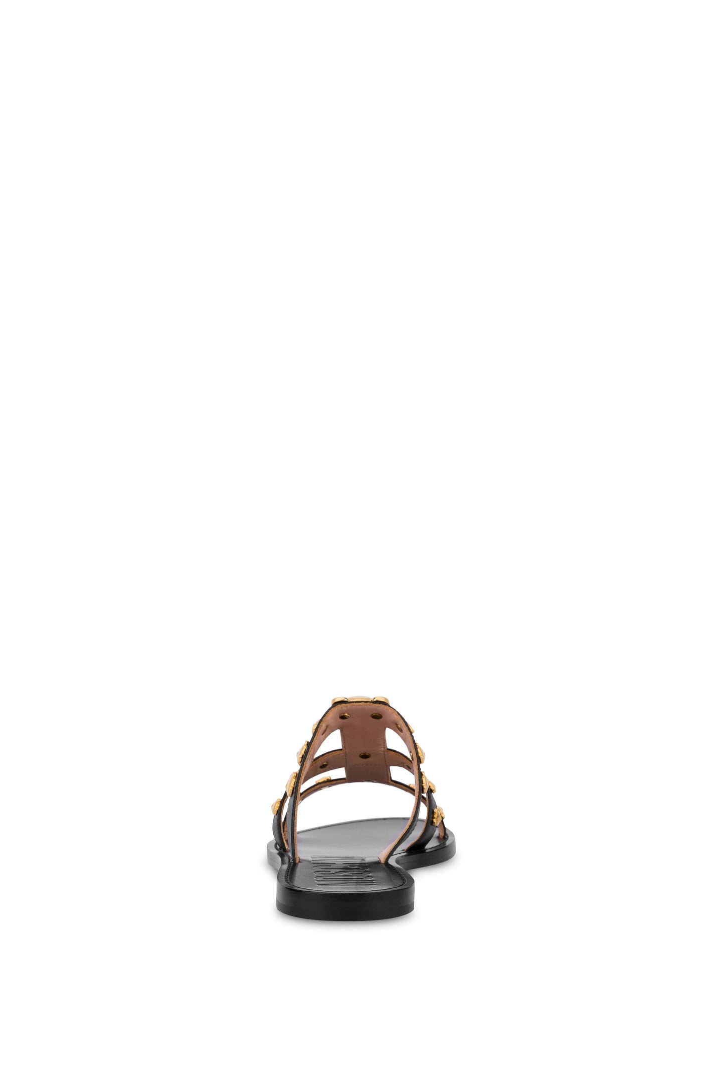 FLAT SANDALS IN CALFSKIN TEDDY STUDS BLACK 3