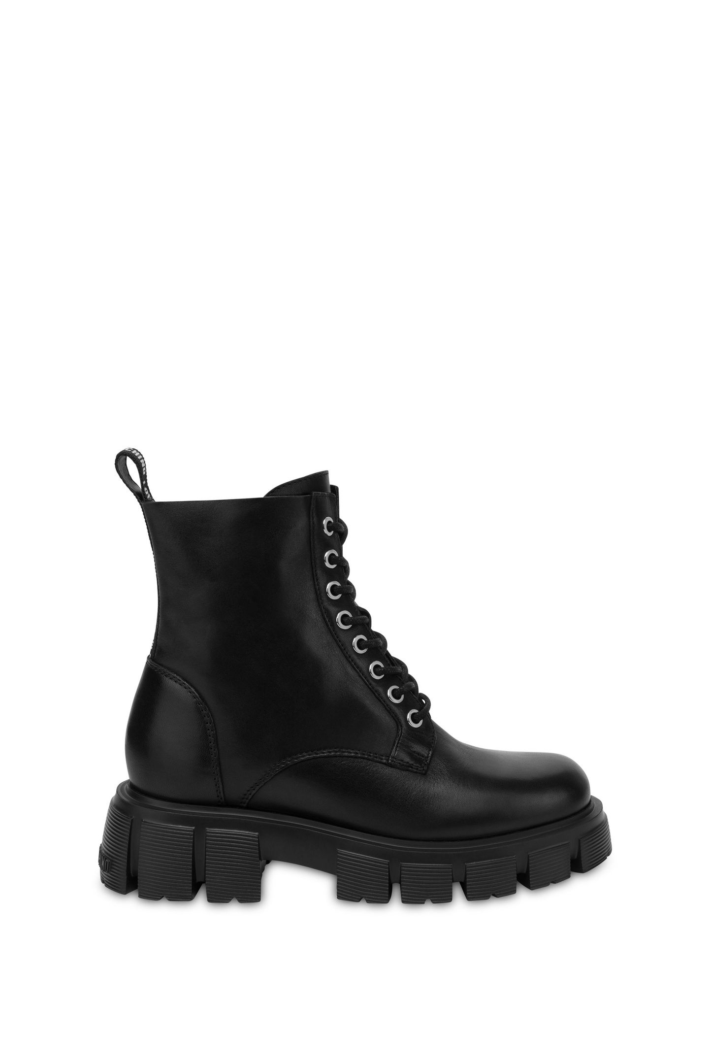 LACE-UP LEATHER ANKLE BOOTS BLACK 1