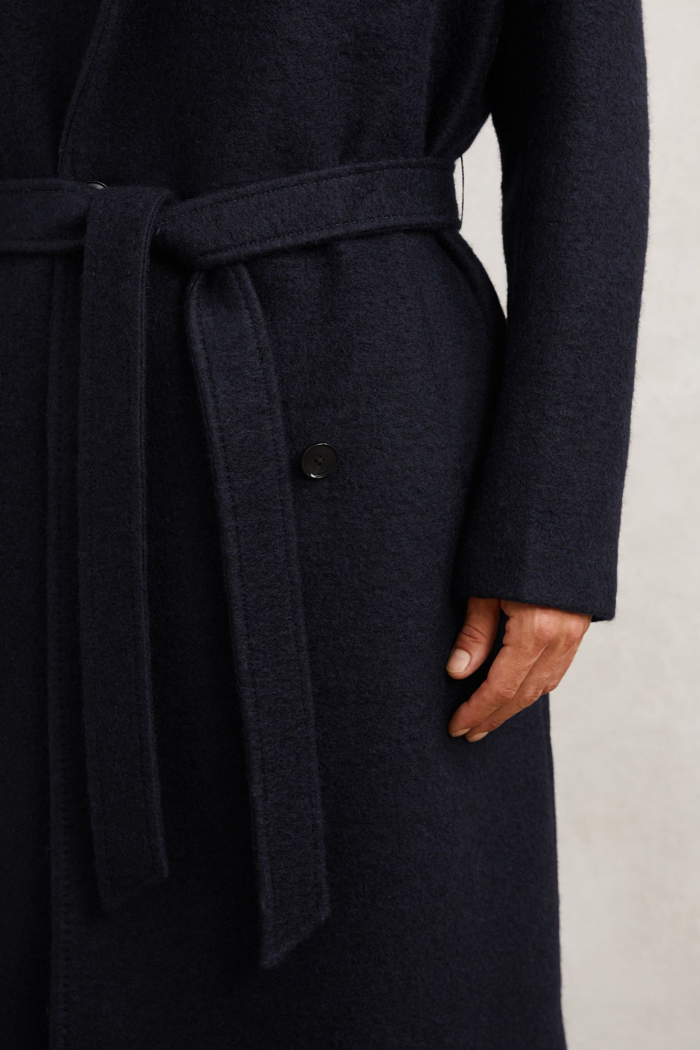 LS BOUCLE DB BELTED OVERCOAT NAVY 7
