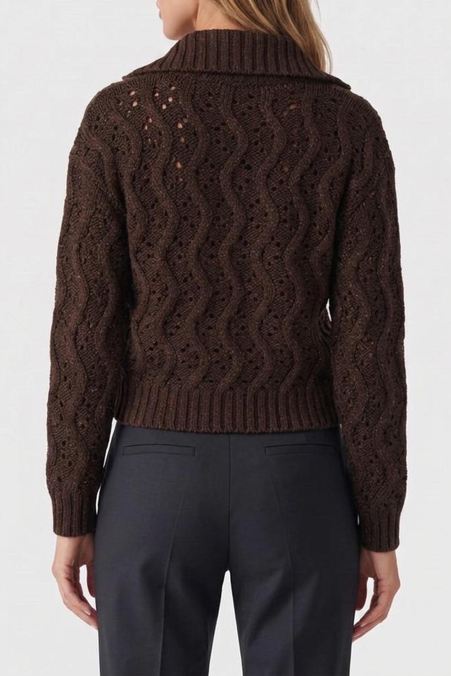 ADENORA ZIPPED CARDI CHOCOLATE BROWNIE MU 2