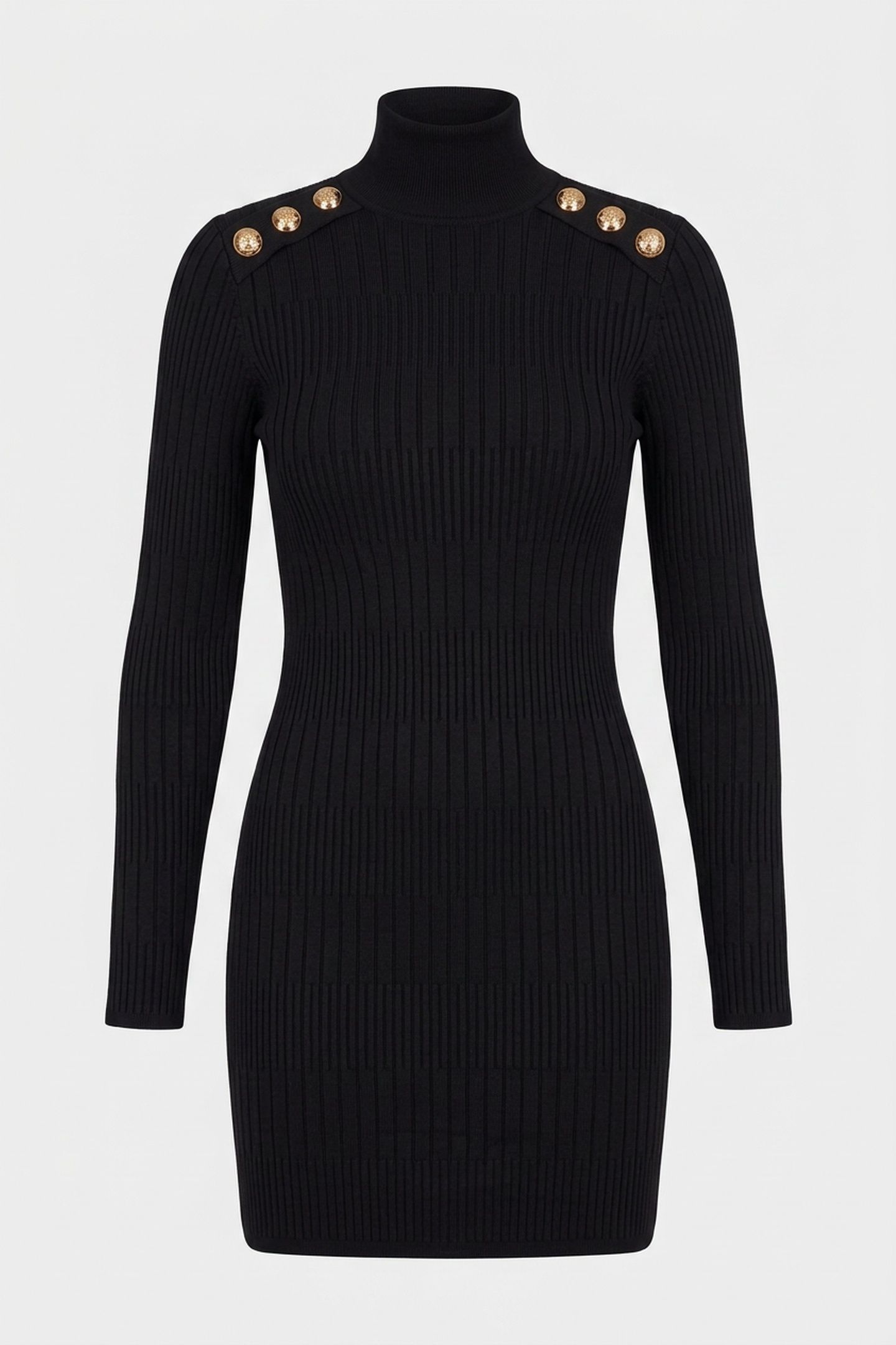 JANET LS RIBBED DRES JET BLACK A996 3