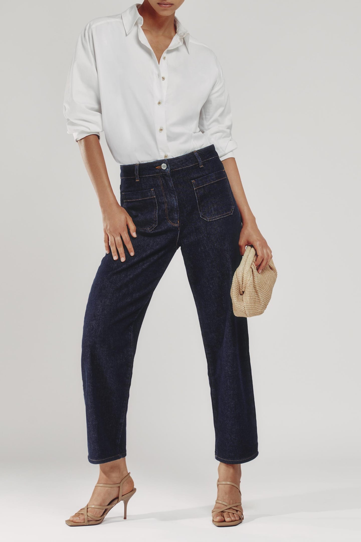 STRAIGHT PATCH POCKET JEAN DARK BLUE 2