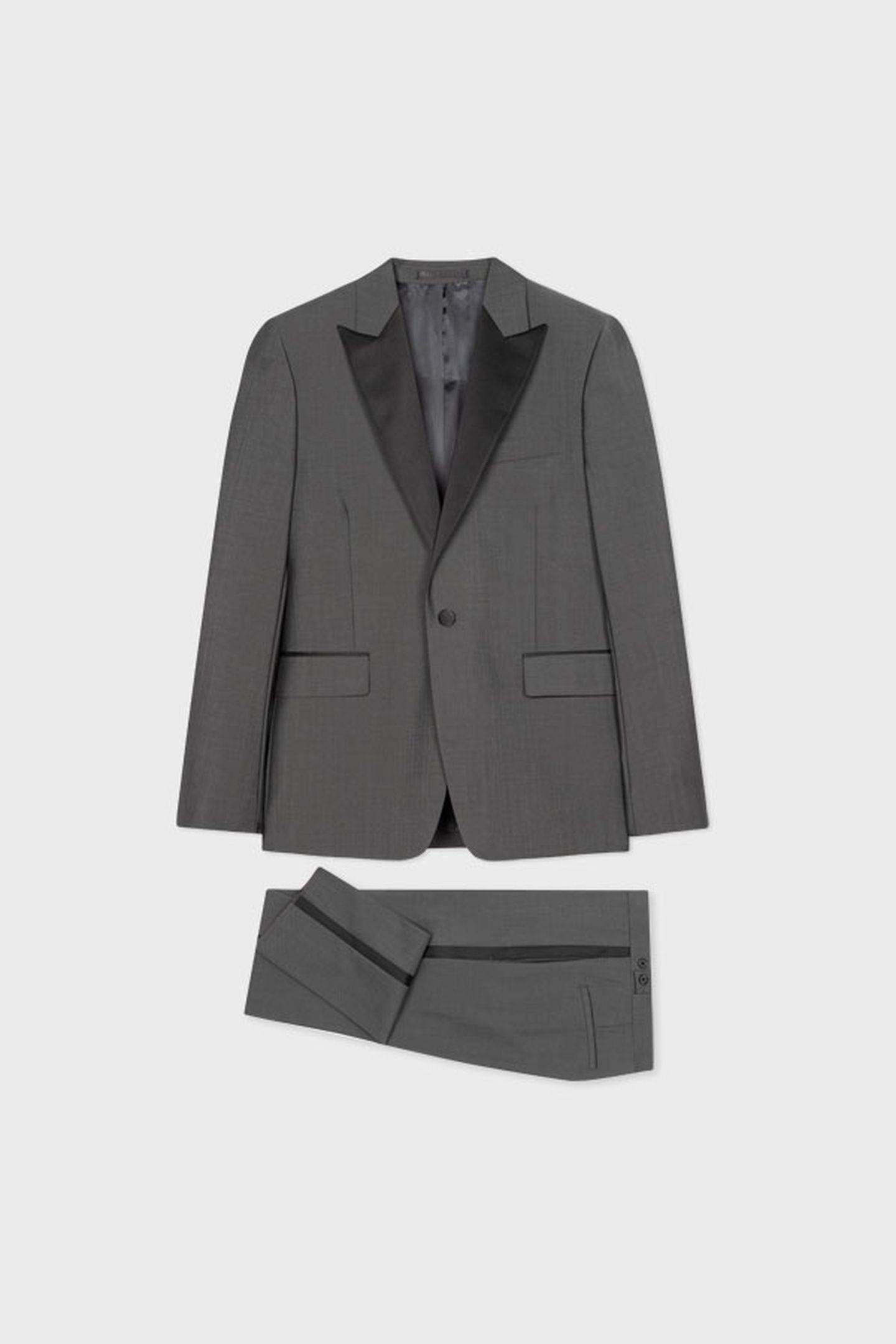 MENS TAILORED FIT 1BTN EVENING SUIT SLATE 6